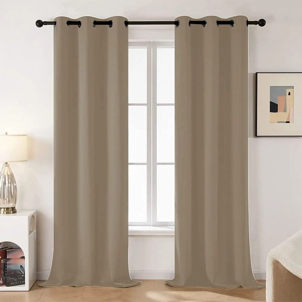 پرده های خاموشی JZS دو پنل رنگ ثابت عایق حرارتی پرده های خاموشی پنجره برای اتاق خواب و اتاق نشیمن (بژ، 140x240 سانتی متر) پرده های خاموشی JZS دو پنل رنگ ثابت عایق حرارتی پرده های خاموشی پنجره برای اتاق خواب و اتاق نشیمن (بژ، 140x240 سانتی متر)