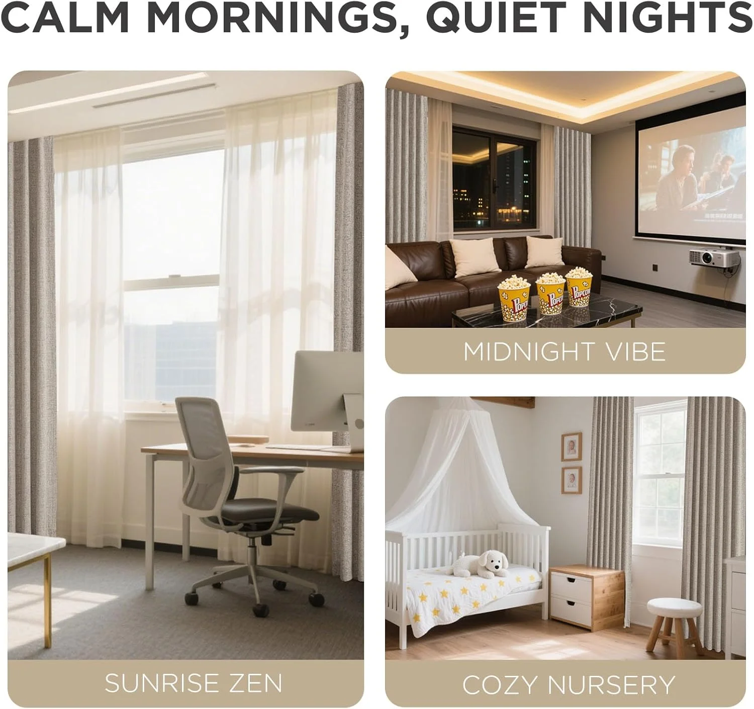 پرده های کتان طبیعی Joydeco طول 213 سانتی متر، مجموعه 2 پانل، رنگ بورگ، پرده های بلند 100% مسدود کننده نور برای اتاق خواب، اتاق نشیمن، پرده تاریک کننده، عایق حرارتی، جیب میله ای زبانه پشتی (132x213 سانتی متر، کتان)