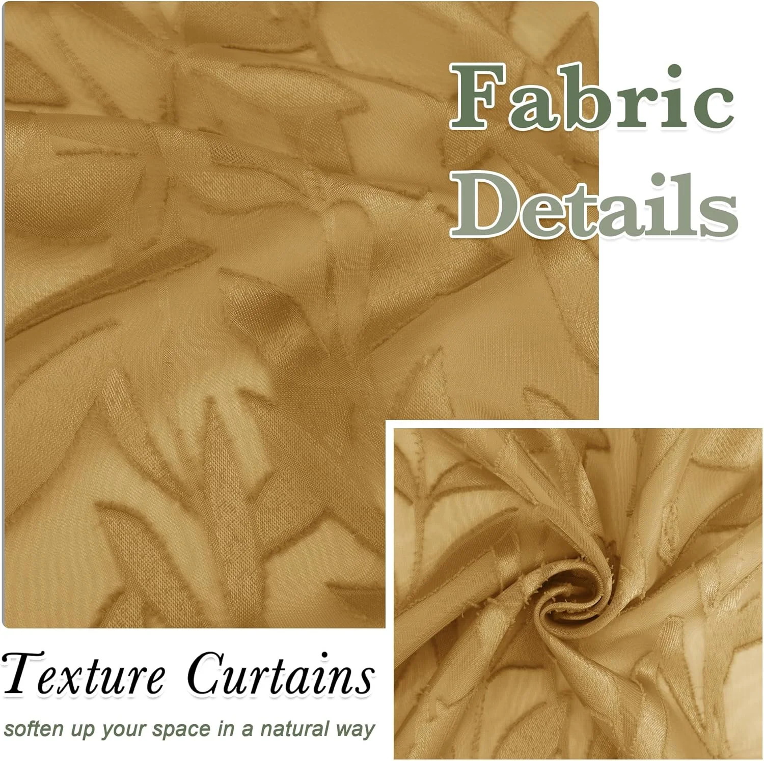 پرده های حریر طلایی تیره Lecloud Leia، طول 244 سانتی متر، 2 عدد، پرده های بافت دار برگ دار ژاکارد برای پنجره های فرانسوی با جیب میله ای، پرده های اتاق نشیمن و اتاق خواب به سبک خانه های روستایی، عرض 101.6 سانتی متر در طول 244 سانتی متر پرده های حریر طلایی تیره Lecloud Leia، طول 244 سانتی متر، 2 عدد، پرده های بافت دار برگ دار ژاکارد برای پنجره های فرانسوی با جیب میله ای، پرده های اتاق نشیمن و اتاق خواب به سبک خانه های روستایی، عرض 101.6 سانتی متر در طول 244 سانتی متر