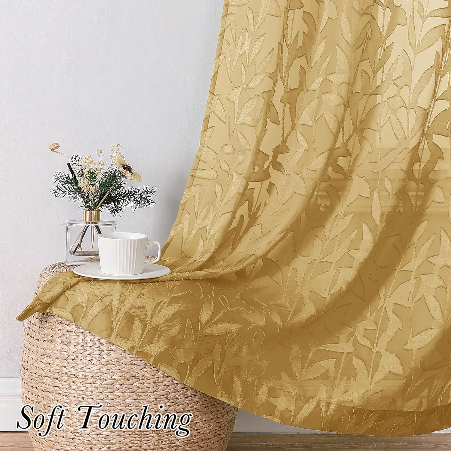 پرده های حریر طلایی تیره Lecloud Leia، طول 244 سانتی متر، 2 عدد، پرده های بافت دار برگ دار ژاکارد برای پنجره های فرانسوی با جیب میله ای، پرده های اتاق نشیمن و اتاق خواب به سبک خانه های روستایی، عرض 101.6 سانتی متر در طول 244 سانتی متر پرده های حریر طلایی تیره Lecloud Leia، طول 244 سانتی متر، 2 عدد، پرده های بافت دار برگ دار ژاکارد برای پنجره های فرانسوی با جیب میله ای، پرده های اتاق نشیمن و اتاق خواب به سبک خانه های روستایی، عرض 101.6 سانتی متر در طول 244 سانتی متر