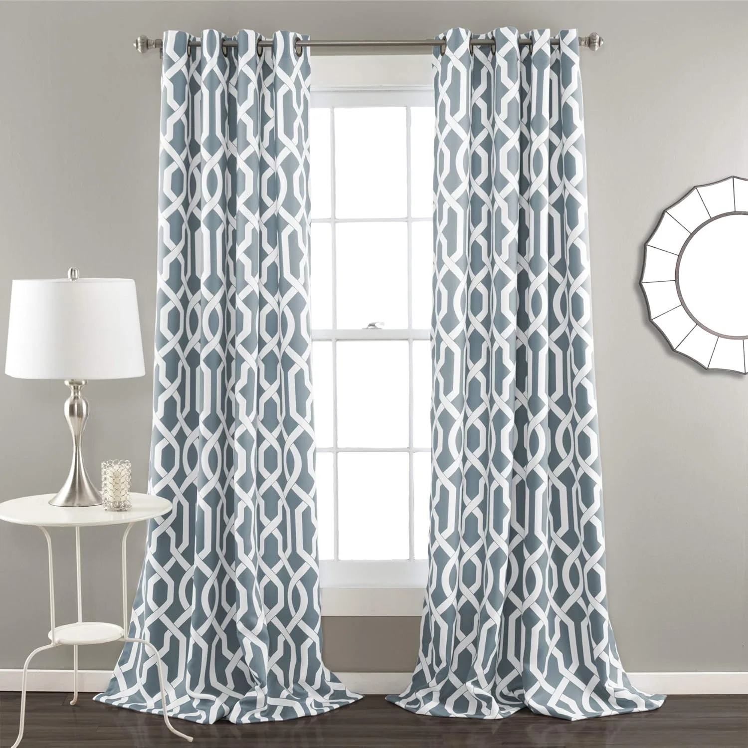 پرده های توری ادوارد لاش دکور، پنل پرده تاریک کننده اتاق برای نشیمن، ناهارخوری، اتاق خواب (جفت)، آبی، 52 اینچ عرض × 84 اینچ طول