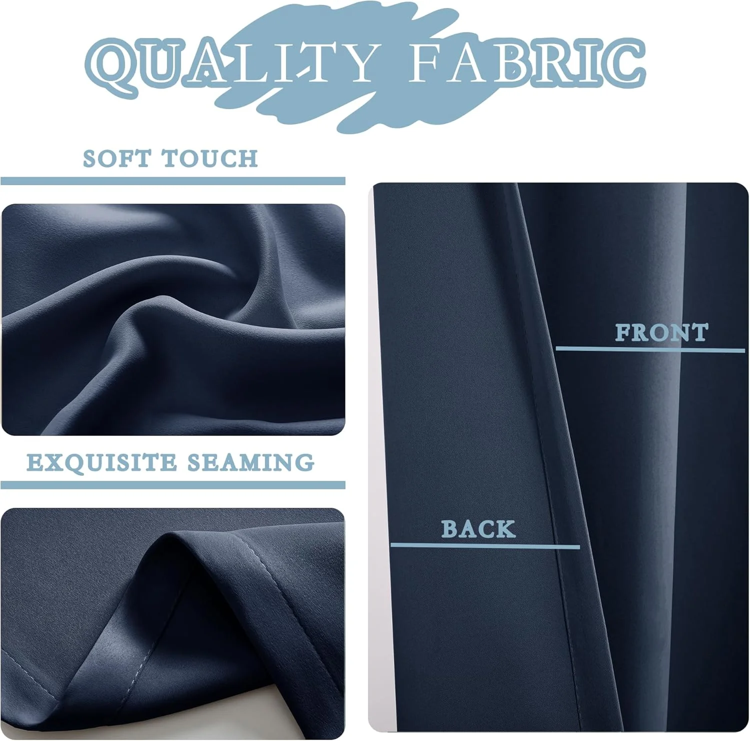 پرده بلک اوت NeoStyle برای اتاق خواب، ست 2 تکه پرده با بافت پنبه ای، 244x270 سانتی متر پرده های حلقه ای برای اتاق نشیمن (آبی) پرده بلک اوت NeoStyle برای اتاق خواب، ست 2 تکه پرده با بافت پنبه ای، 244x270 سانتی متر پرده های حلقه ای برای اتاق نشیمن (آبی)