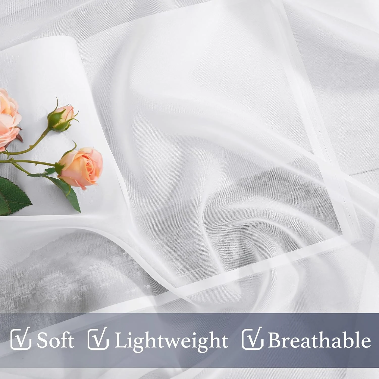 پرده های حریر سفید NICETOWN، عرض 152 و طول 241 سانتی متر، بسیار بلند، مناسب برای درب پاسیو، راهرو، پرده های اتاق مهمان، 1 جفت پرده های حریر سفید NICETOWN، عرض 152 و طول 241 سانتی متر، بسیار بلند، مناسب برای درب پاسیو، راهرو، پرده های اتاق مهمان، 1 جفت