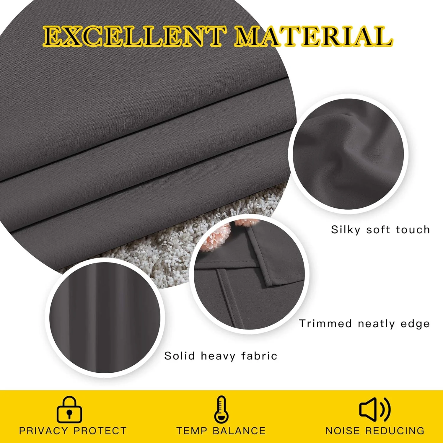 پرده های خاموشی خاکستری NICETOWN برای اتاق خواب 213 سانتی متر طول - پرده ها و والان های حرارتی با حلقه های فلزی، پرده های تاریک کننده اتاق، عایق صدا، مناسب برای اتاق نشیمن (2 عدد، عرض 132 x طول 213، خاکستری) پرده های خاموشی خاکستری NICETOWN برای اتاق خواب 213 سانتی متر طول - پرده ها و والان های حرارتی با حلقه های فلزی، پرده های تاریک کننده اتاق، عایق صدا، مناسب برای اتاق نشیمن (2 عدد، عرض 132 x طول 213، خاکستری)