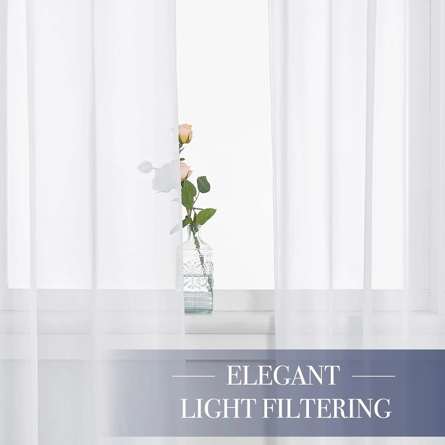 پرده های حریر سفید NICETOWN، عرض 152 و طول 241 سانتی متر، بسیار بلند، مناسب برای درب پاسیو، راهرو، پرده های اتاق مهمان، 1 جفت پرده های حریر سفید NICETOWN، عرض 152 و طول 241 سانتی متر، بسیار بلند، مناسب برای درب پاسیو، راهرو، پرده های اتاق مهمان، 1 جفت