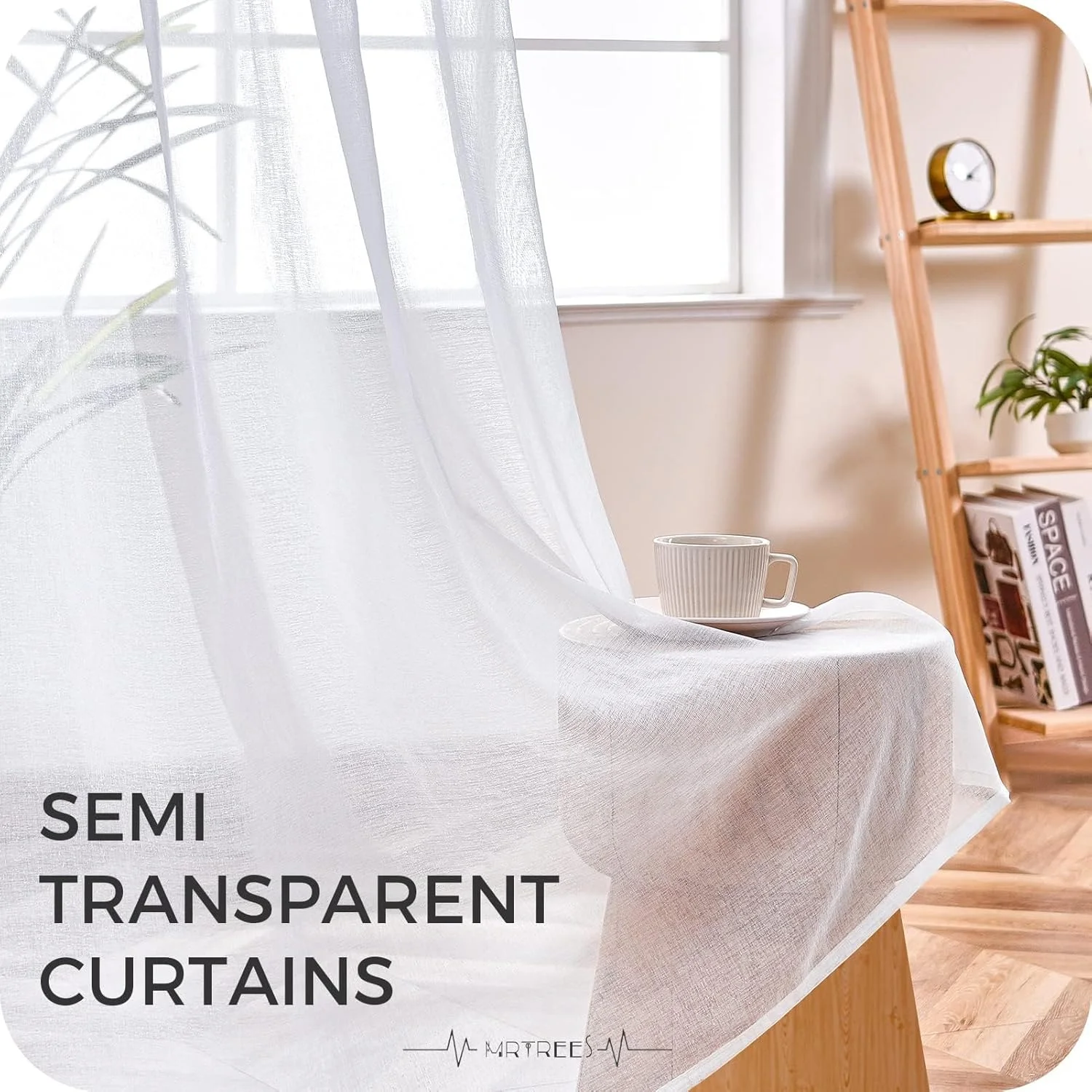 پرده های چین دار MRTREES، کوتاه، پرده، سفید، شفاف، 150 x 200 سانتی متر (ارتفاع x عرض)، پرده های بند دار، ست 1 عددی، پرده های طرح کتان برای اتاق نشیمن، اتاق خواب پرده های چین دار MRTREES، کوتاه، پرده، سفید، شفاف، 150 x 200 سانتی متر (ارتفاع x عرض)، پرده های بند دار، ست 1 عددی، پرده های طرح کتان برای اتاق نشیمن، اتاق خواب
