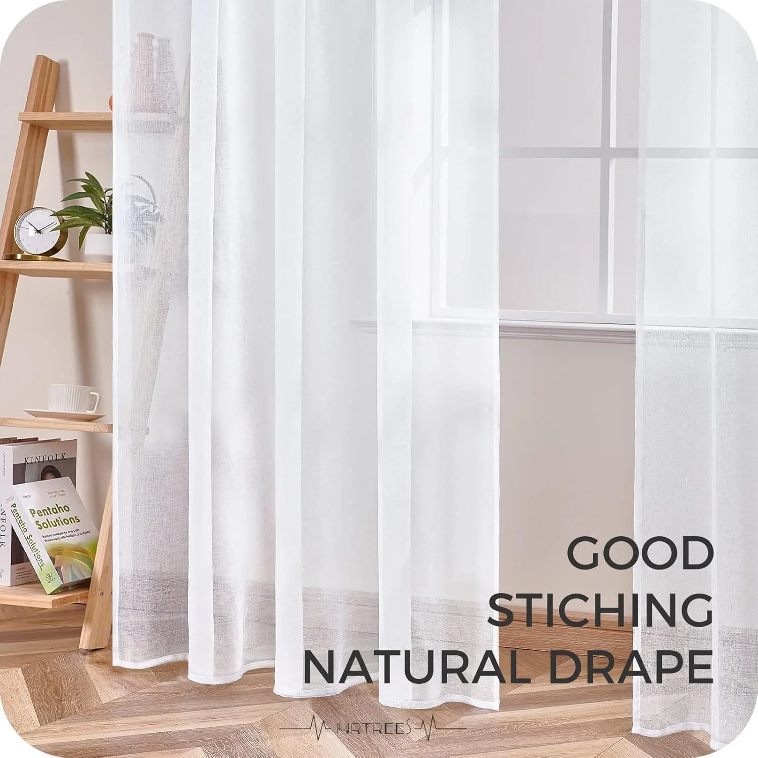 پرده های چین دار MRTREES، کوتاه، پرده، سفید، شفاف، 150 x 200 سانتی متر (ارتفاع x عرض)، پرده های بند دار، ست 1 عددی، پرده های طرح کتان برای اتاق نشیمن، اتاق خواب پرده های چین دار MRTREES، کوتاه، پرده، سفید، شفاف، 150 x 200 سانتی متر (ارتفاع x عرض)، پرده های بند دار، ست 1 عددی، پرده های طرح کتان برای اتاق نشیمن، اتاق خواب