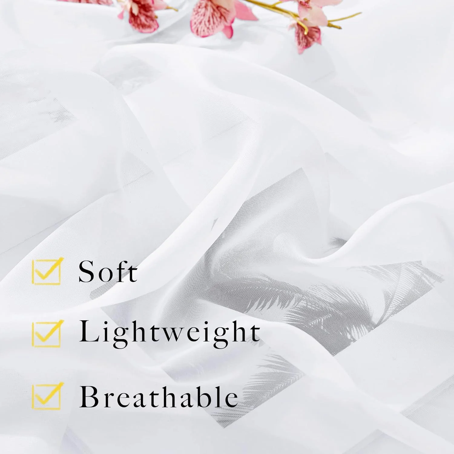 پرده های توری نازک سفید NICETOWN، عرض 152 سانتی متر، طول 213 سانتی متر، مناسب برای اتاق کودک و پنل/پرده در، 2 عدد پرده های توری نازک سفید NICETOWN، عرض 152 سانتی متر، طول 213 سانتی متر، مناسب برای اتاق کودک و پنل/پرده در، 2 عدد