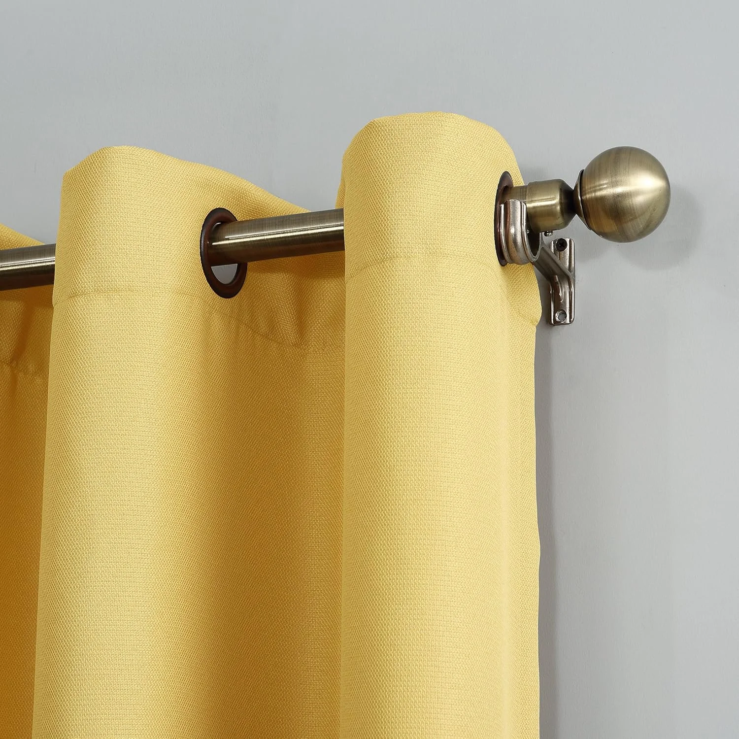 پنل پرده پانچ طرح دار کتان مدل Montego شماره 918، سایز 48 در 95 اینچ، زرد