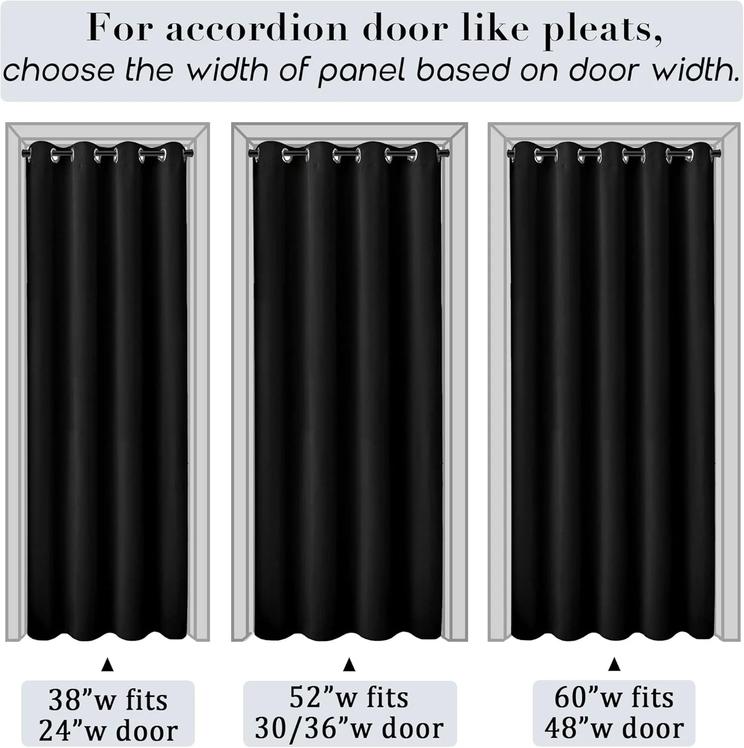 پرده جداکننده اتاق PANELSBURG برای درب ورودی، جداکننده حرارتی حریم خصوصی، دیوار جداکننده اتاق، پرده های ضد صدا و کاهش دهنده نویز، طول 80 اینچ مناسب برای درب های 24/36 اینچی، مشکی