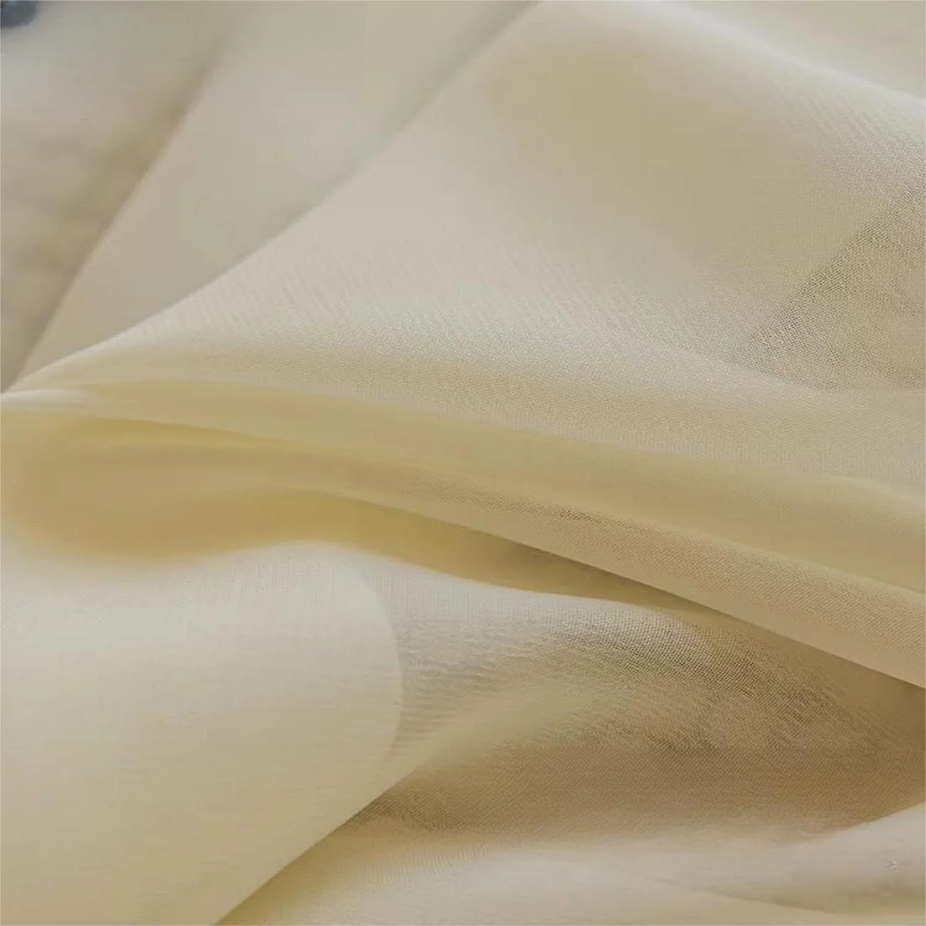 پرده های حریر QBAID مناسب اتاق نشیمن، دکوراسیون پنجره، 2 تکه (عرض 270 x ارتفاع 300 سانتی متر، به همراه گیره، عاجی)