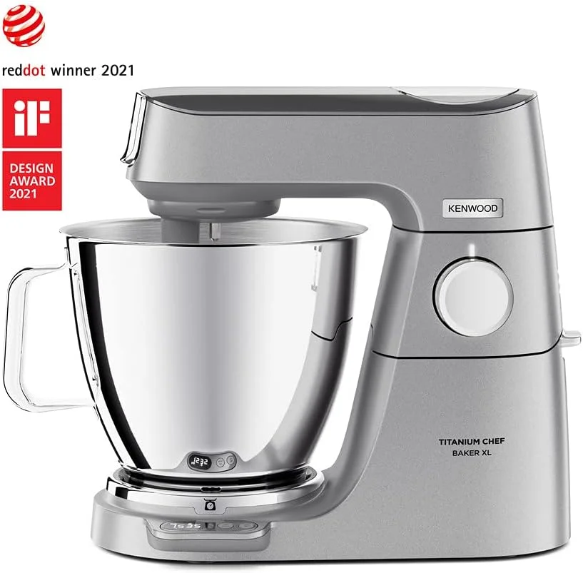 غذاساز کنوود Titanium Chef Baker XL با همزن، خمیرزن، میله و کاسه، 6.7 لیتر، مدل KVL85.424SI، توان 1500 وات، نقره ای غذاساز کنوود Titanium Chef Baker XL با همزن، خمیرزن، میله و کاسه، 6.7 لیتر، مدل KVL85.424SI، توان 1500 وات، نقره ای