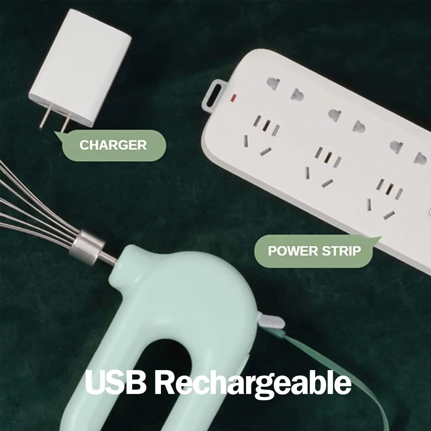 میکسر برقی KASTWAVE، همزن تخم مرغی برقی بی سیم و جمع و جور با قابلیت شارژ USB، دارای 2 سری همزن جداشدنی، 4 حالت سرعت برای هم زدن و مخلوط کردن شیرینی، خمیر، خمیر کیک و غیره (سبز) میکسر برقی KASTWAVE، همزن تخم مرغی برقی بی سیم و جمع و جور با قابلیت شارژ USB، دارای 2 سری همزن جداشدنی، 4 حالت سرعت برای هم زدن و مخلوط کردن شیرینی، خمیر، خمیر کیک و غیره (سبز)