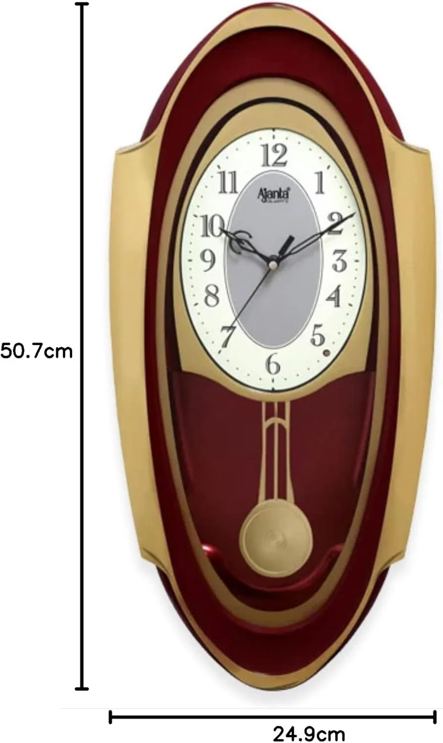 ساعت دیواری پاندول دار موزیکال آجانتا مدل 1627 قرمز – موتور کوارتز | ملودی های ساعتی و پاندول متحرک | طراحی بیضی شکل زیبا | 50.7 x 24.9 سانتی متر ساعت دیواری پاندول دار موزیکال آجانتا مدل 1627 قرمز – موتور کوارتز | ملودی های ساعتی و پاندول متحرک | طراحی بیضی شکل زیبا | 50.7 x 24.9 سانتی متر