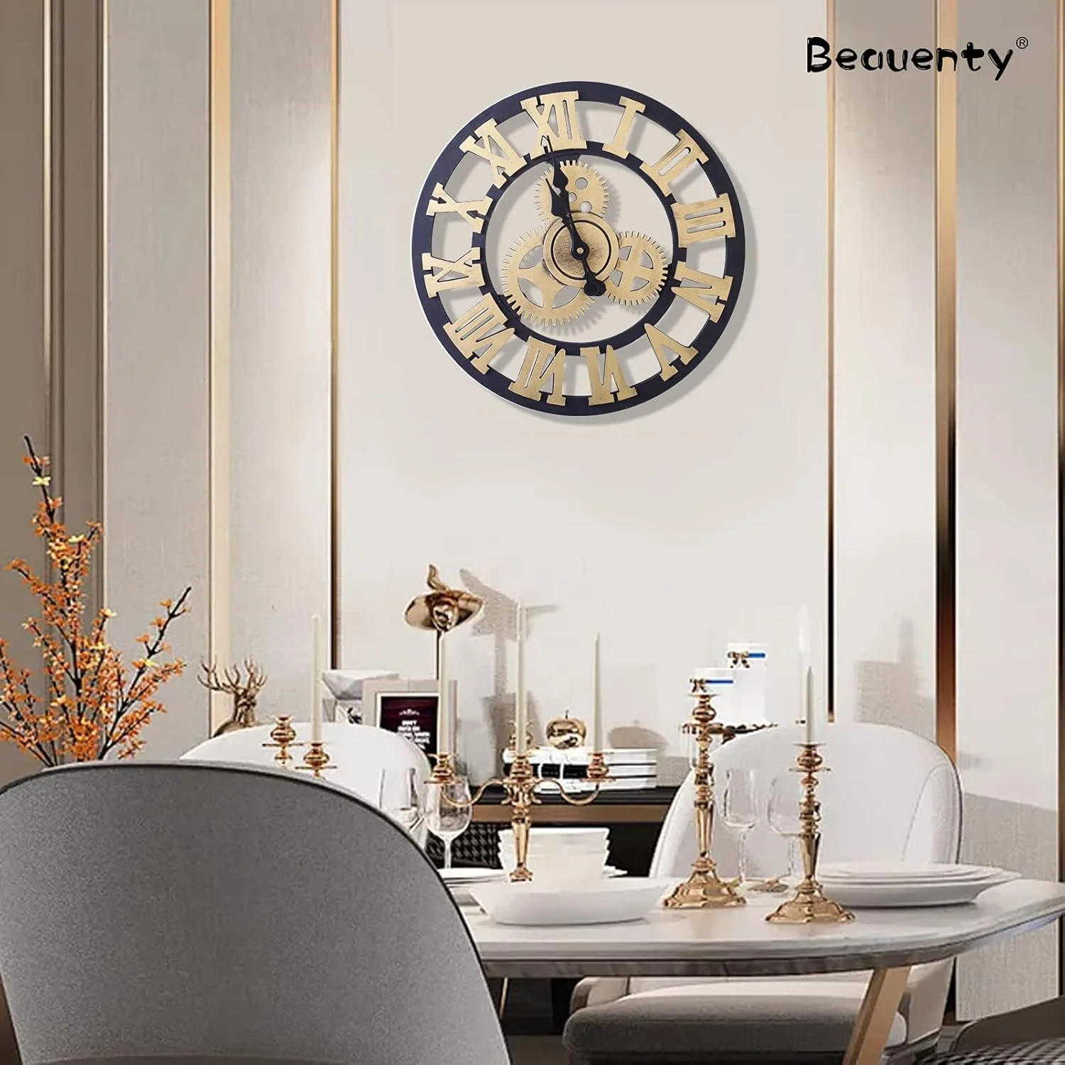ساعت دیواری کلاسیک وینتیج Beauenty 40 سانتیمتری، ساعت دنده ای سه بعدی بی صدا، دکوراسیون سبک اروپایی اعداد رومی دکوراتیو روستیک اتاق نشیمن (C2) ساعت دیواری کلاسیک وینتیج Beauenty 40 سانتیمتری، ساعت دنده ای سه بعدی بی صدا، دکوراسیون سبک اروپایی اعداد رومی دکوراتیو روستیک اتاق نشیمن (C2)
