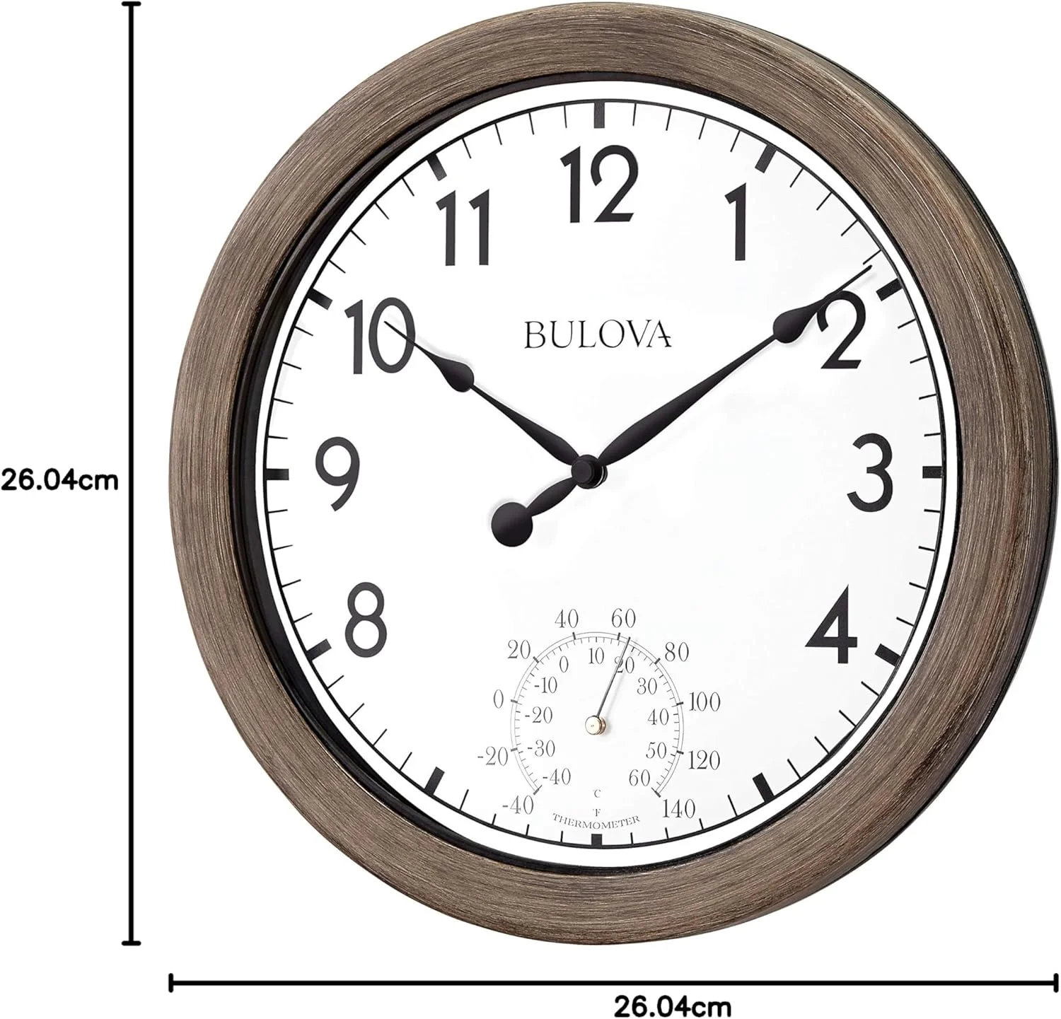 ساعت دیواری داخلی/خارجی بولوا مدل Patio Time، سایز 10.25 اینچ، با روکش راتان ساعت دیواری داخلی/خارجی بولوا مدل Patio Time، سایز 10.25 اینچ، با روکش راتان