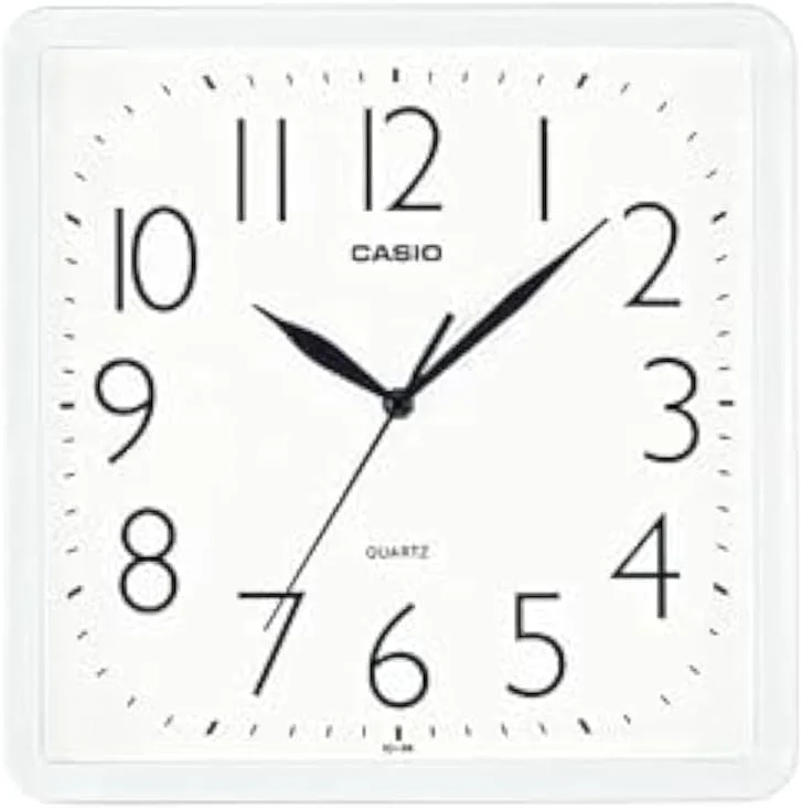 ساعت دیواری کاسیو دکوراسیون منزل آنالوگ مربع شکل صفحه سفید جنس بدنه رزین IQ-06-7DF ساعت دیواری کاسیو دکوراسیون منزل آنالوگ مربع شکل صفحه سفید جنس بدنه رزین IQ-06-7DF