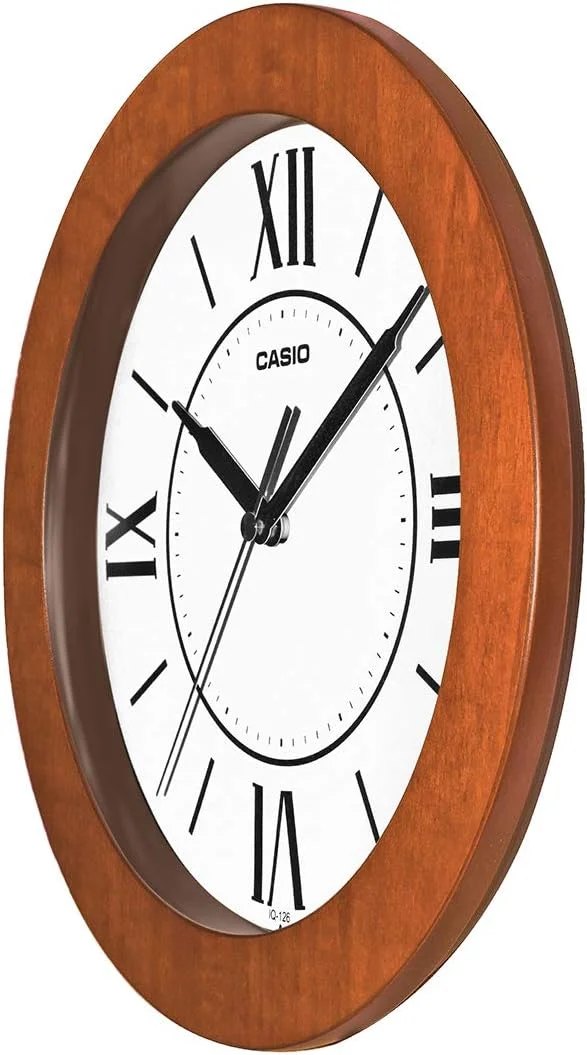 ساعت دیواری کاسیو مدل IQ 126 5BDF، قهوه ای