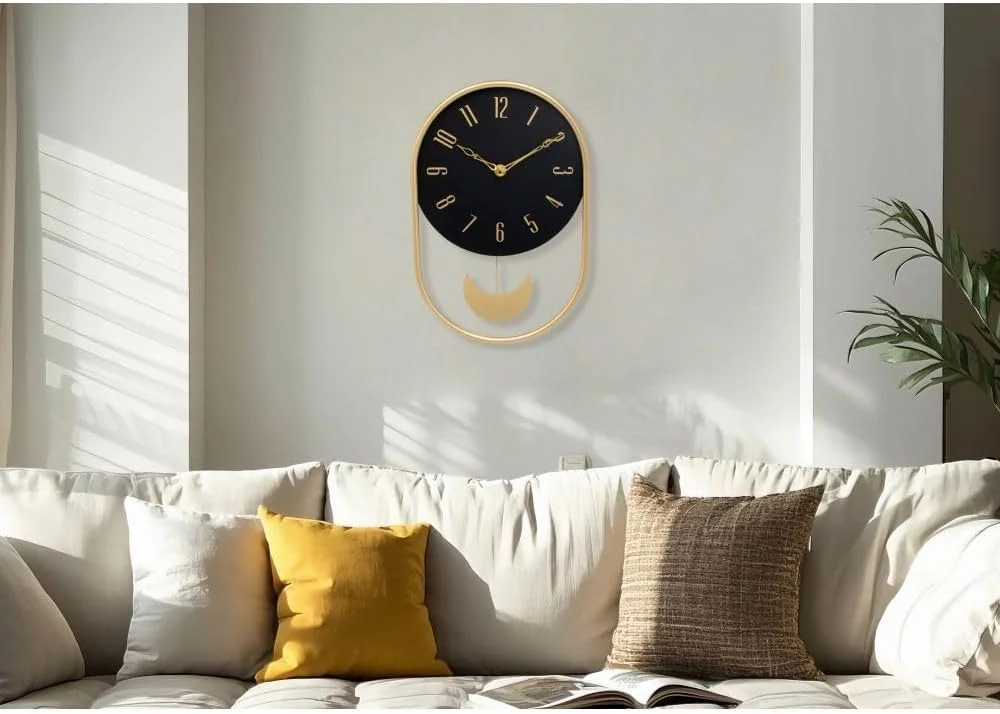 ساعت دیواری پاندولی فلزی کمبریج - ساعت تزئینی شیک به سبک وینتیج با پاندول متحرک، ایده آل برای اتاق نشیمن، دفتر کار و دکوراسیون کلاسیک منزل L20 x W3.8 x H31 سانتی متر ساعت دیواری پاندولی فلزی کمبریج - ساعت تزئینی شیک به سبک وینتیج با پاندول متحرک، ایده آل برای اتاق نشیمن، دفتر کار و دکوراسیون کلاسیک منزل L20 x W3.8 x H31 سانتی متر