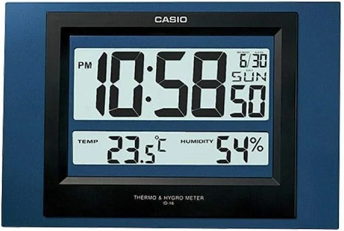 ساعت دیواری دیجیتال کاسیو مدل ID-16S-2DF، آبی