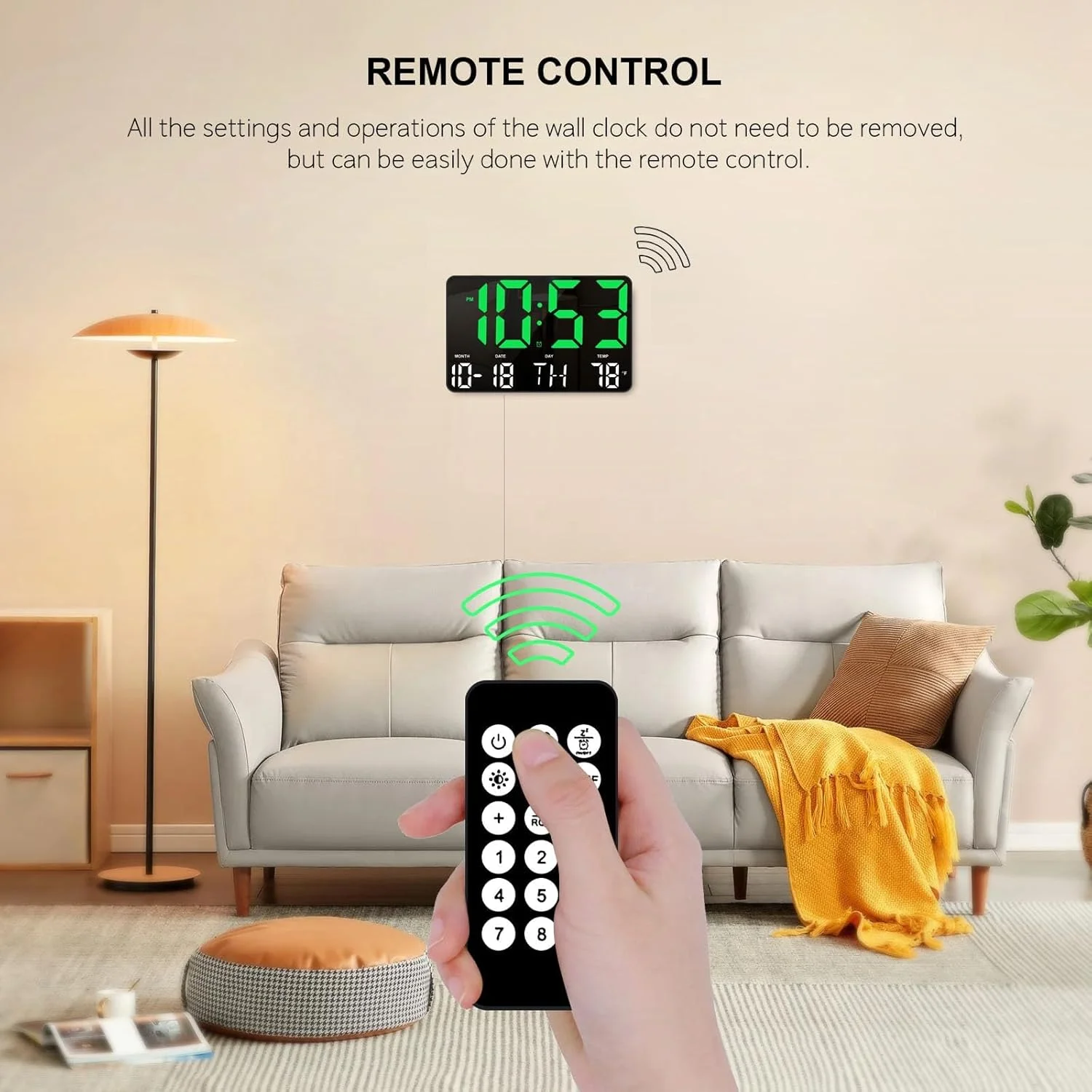 ساعت دیجیتال KASTWAVE، ساعت دیواری دیجیتال با کنترل از راه دور، ساعت LED با صفحه نمایش بزرگ با دما/تاریخ/هفته، برای دکوراسیون اتاق نشیمن، ساعت های دیواری بزرگ برای اتاق خواب، دفتر، باشگاه، فروشگاه، گاراژ (سبز) ساعت دیجیتال KASTWAVE، ساعت دیواری دیجیتال با کنترل از راه دور، ساعت LED با صفحه نمایش بزرگ با دما/تاریخ/هفته، برای دکوراسیون اتاق نشیمن، ساعت های دیواری بزرگ برای اتاق خواب، دفتر، باشگاه، فروشگاه، گاراژ (سبز)