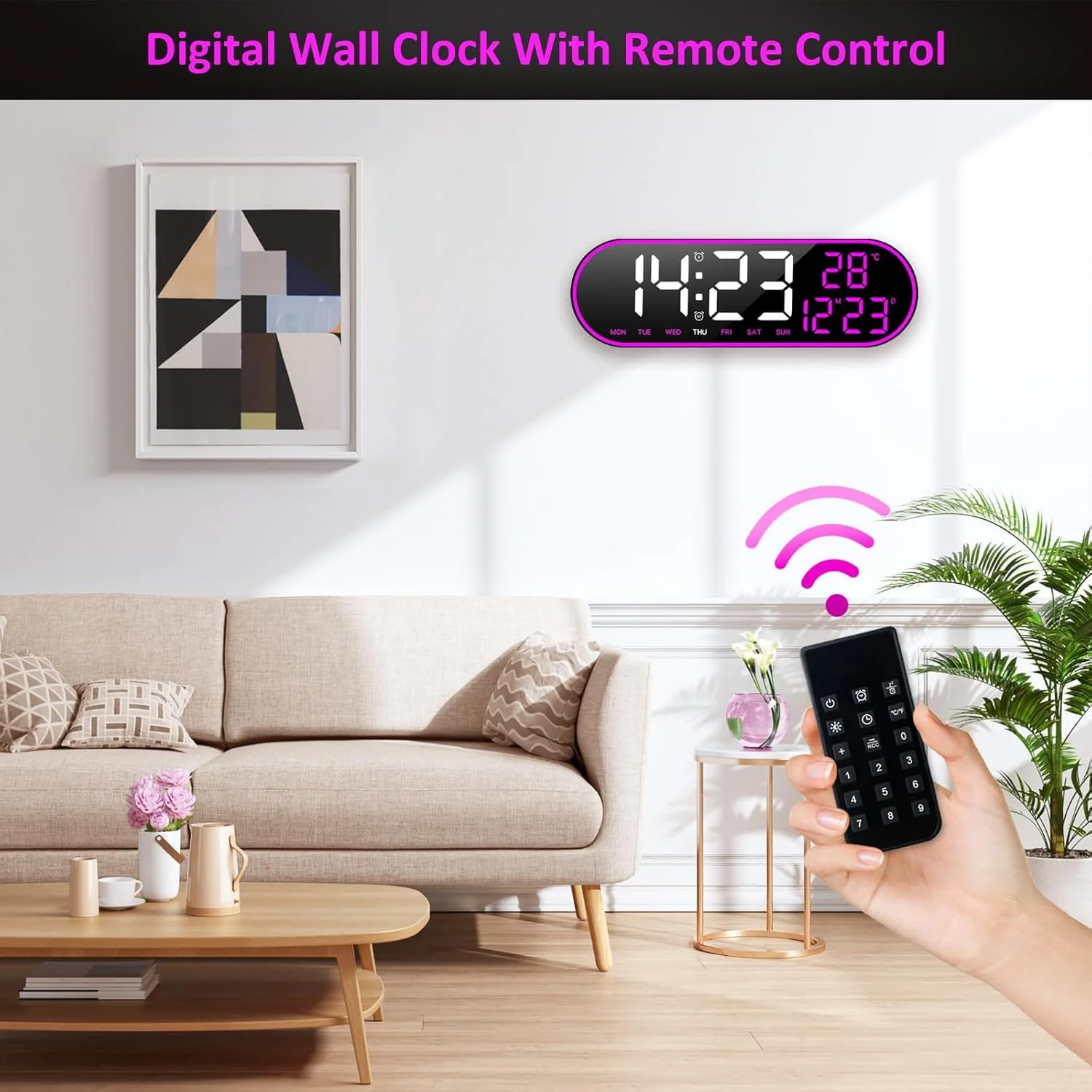 ساعت دیواری دیجیتال بزرگ 15 اینچی KASTWAVE، ساعت LED با نمایش زمان، تاریخ، دما و روز هفته، ساعت دیواری با تایمر و فرمت 12/24 ساعته و قابلیت تنظیم خودکار نور برای اتاق نشیمن/کلاس درس/باشگاه ورزشی/کلیسا/فروشگاه/گاراژ ساعت دیواری دیجیتال بزرگ 15 اینچی KASTWAVE، ساعت LED با نمایش زمان، تاریخ، دما و روز هفته، ساعت دیواری با تایمر و فرمت 12/24 ساعته و قابلیت تنظیم خودکار نور برای اتاق نشیمن/کلاس درس/باشگاه ورزشی/کلیسا/فروشگاه/گاراژ