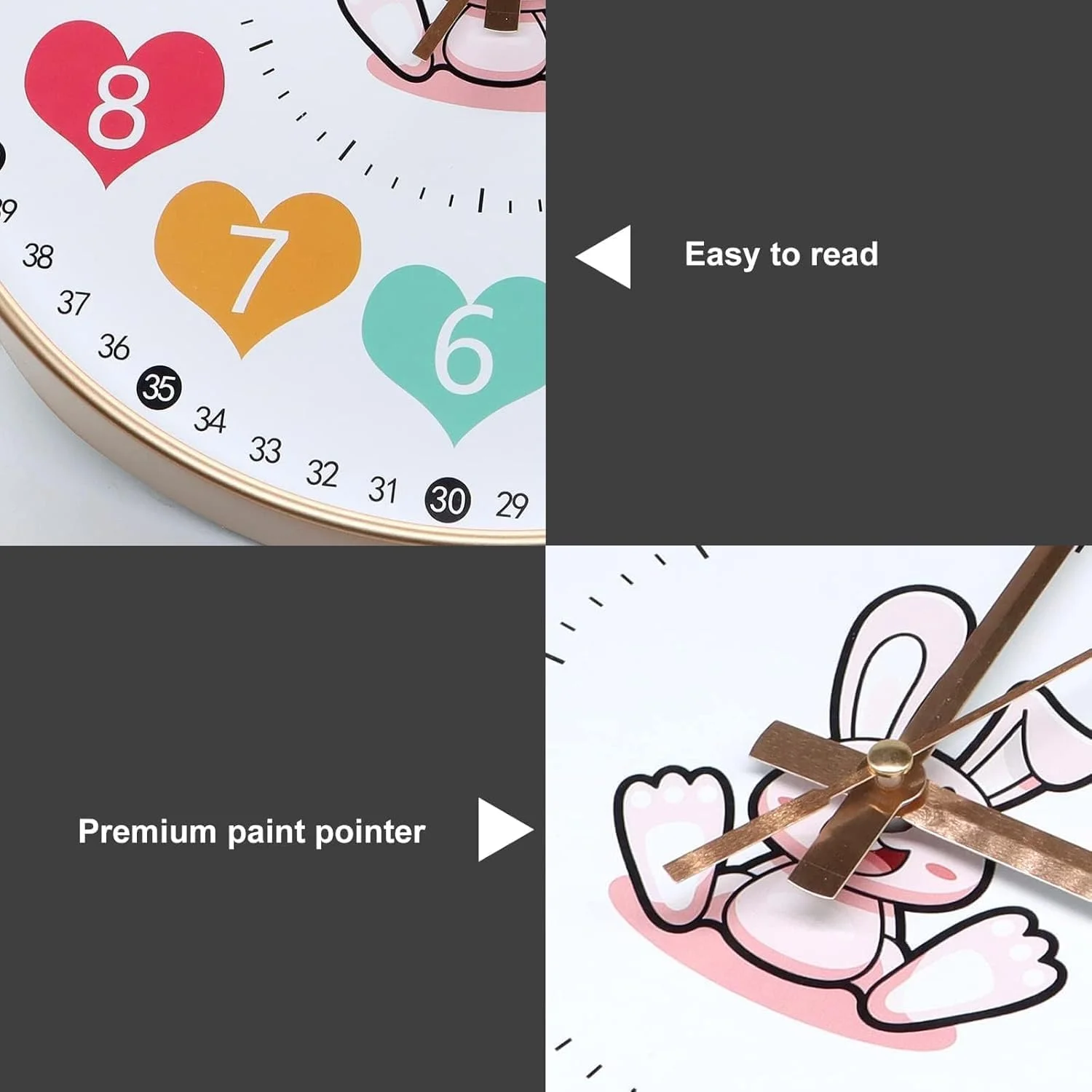 ساعت دیواری کودکانه Xspring، ساعت آموزشی سبک رترو 30 سانتی متری با اعداد خوانا، ساعت دیواری رنگارنگ برای کودکان، ساعت دیواری آموزشی سرگرم کننده با باتری برای کودکان نوپا و دکوراسیون کلاس درس مدرسه