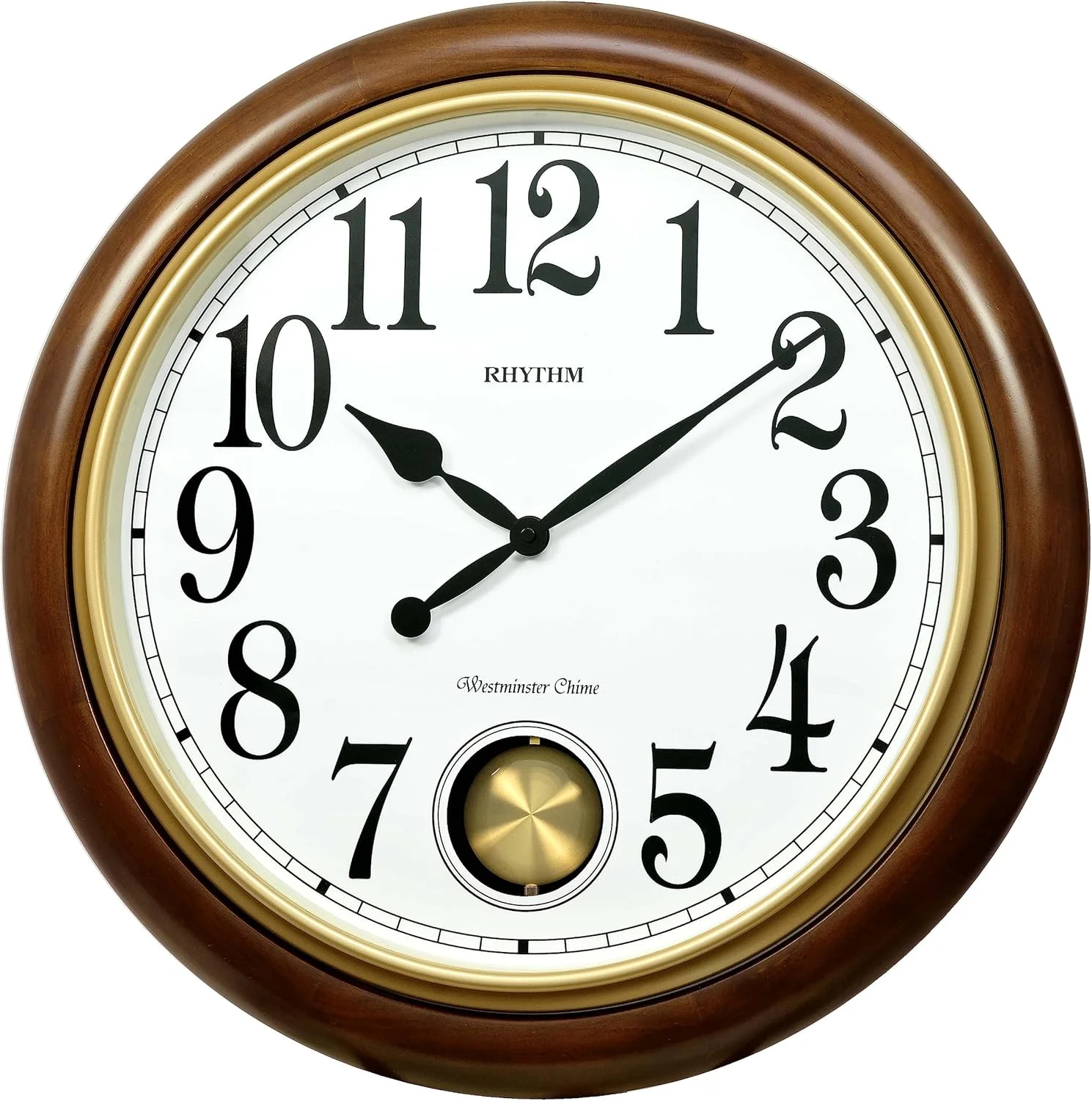 ساعت دیواری قاب چوبی ریتم مدل CMJ579NR06 با 16 ملودی، قهوه ای