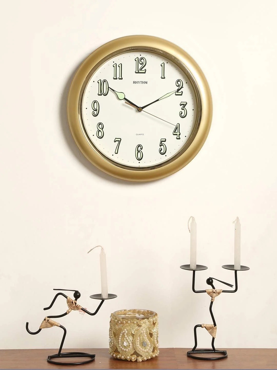 ساعت دیواری پلاستیکی ریتم (31 x 31 x 4.5 سانتی متر، طلایی) ساعت دیواری پلاستیکی ریتم (31 x 31 x 4.5 سانتی متر، طلایی)