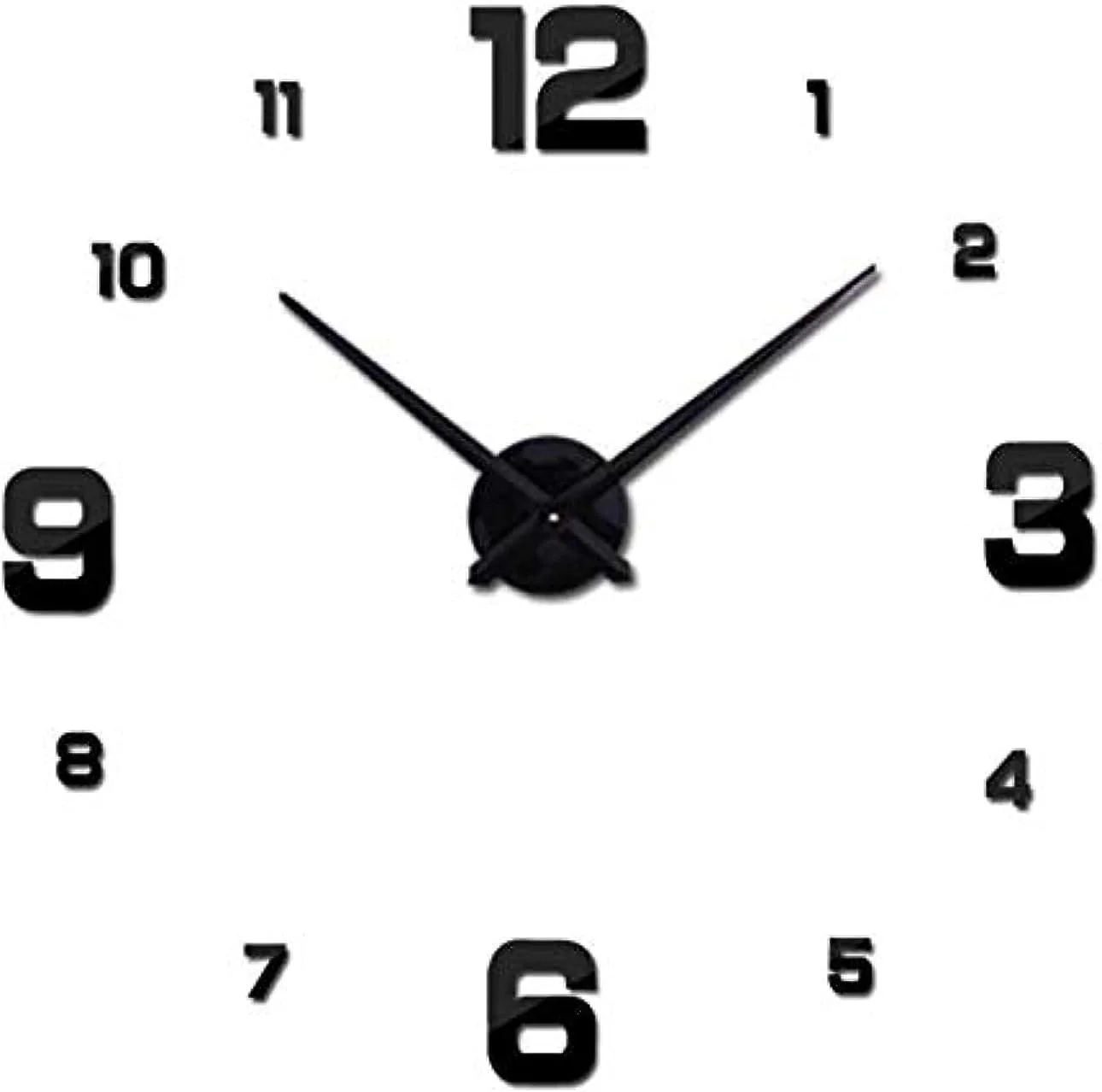 ساعت دیواری سه بعدی روبیک، سایز بزرگ، مدرن، بدون قاب، برچسب اکریلیک خود چسب حروف، مناسب برای تزئین دیوار خالی منزل و محل کار