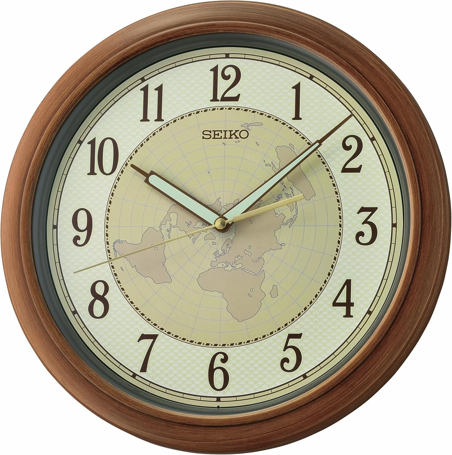 ساعت دیواری بدون صدا تیک تاک سیکو مدل آملیا، 13 اینچ، قهوه ای