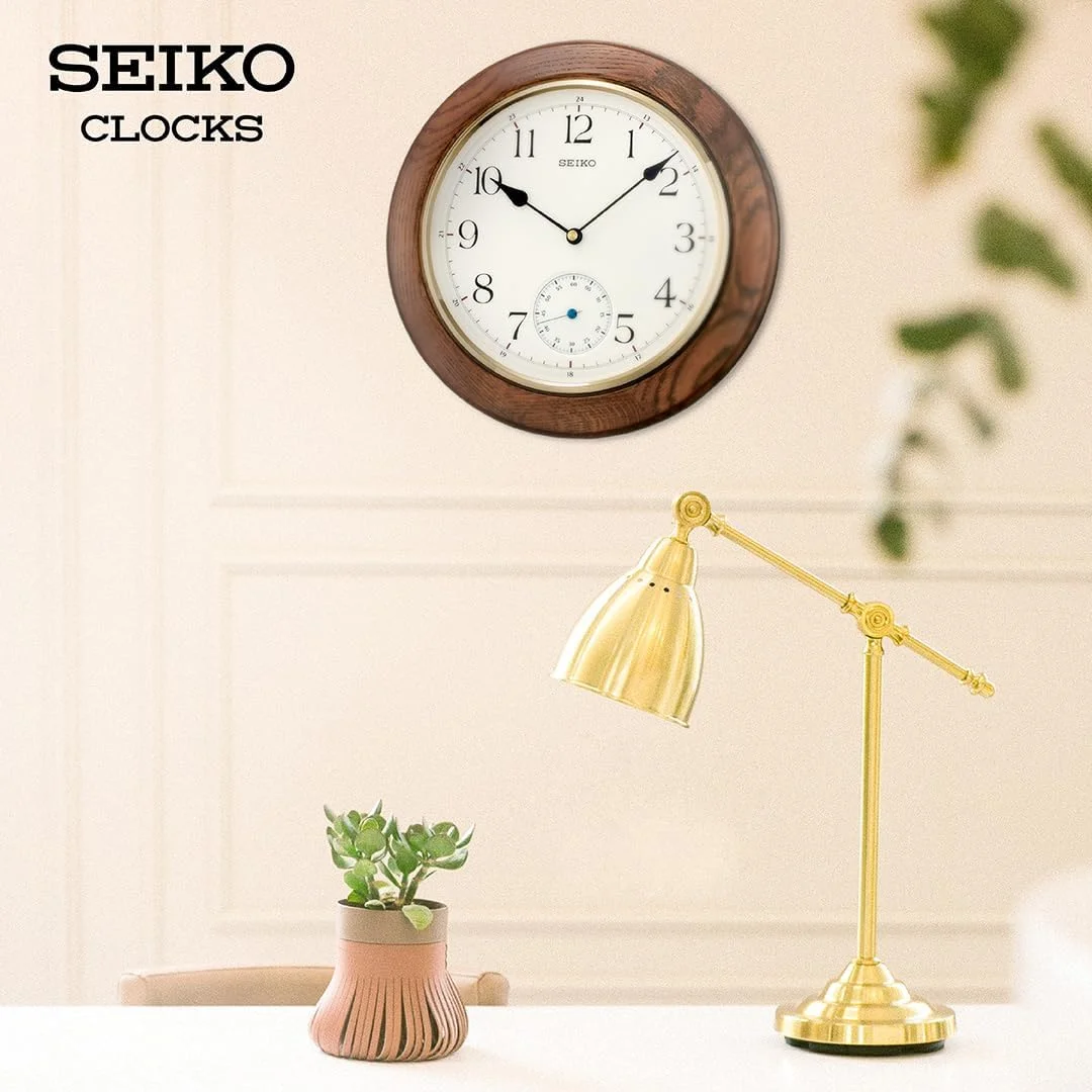 ساعت دیواری چوبی قهوه ای آنالوگ گرد شیک SEIKO با ثانیه شمار دوتایی (اندازه: 30 x 4.7 x 30 سانتی متر | وزن: 1250 گرم) QXA432BN ساعت دیواری چوبی قهوه ای آنالوگ گرد شیک SEIKO با ثانیه شمار دوتایی (اندازه: 30 x 4.7 x 30 سانتی متر | وزن: 1250 گرم) QXA432BN