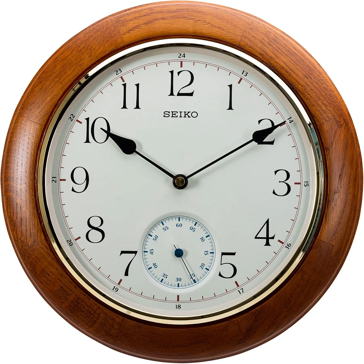 ساعت دیواری چوبی قهوه ای آنالوگ گرد شیک SEIKO با ثانیه شمار دوتایی (اندازه: 30 x 4.7 x 30 سانتی متر | وزن: 1250 گرم) QXA432BN ساعت دیواری چوبی قهوه ای آنالوگ گرد شیک SEIKO با ثانیه شمار دوتایی (اندازه: 30 x 4.7 x 30 سانتی متر | وزن: 1250 گرم) QXA432BN