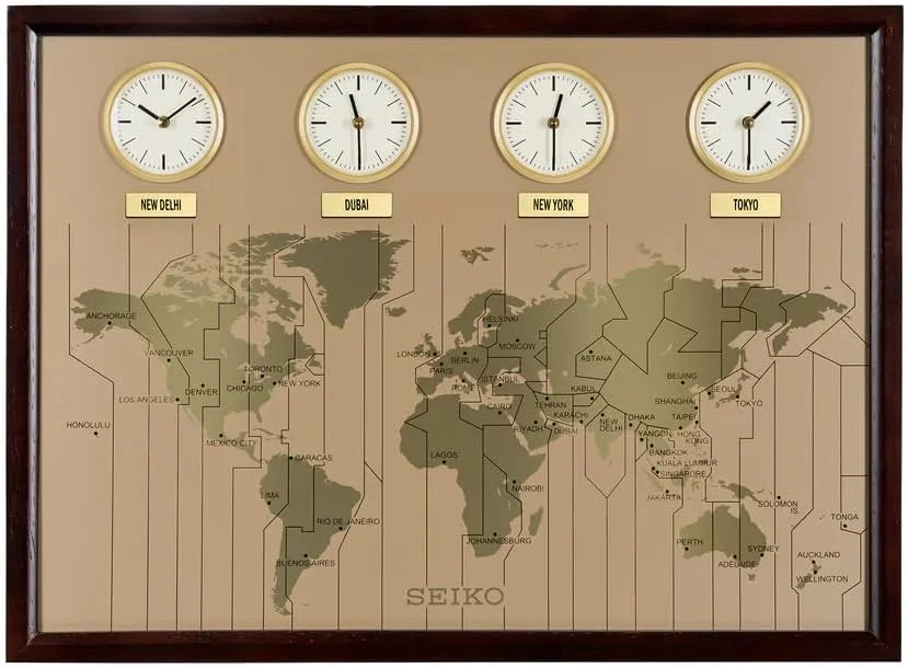 ساعت دیواری سیکو چوبی قهوه ای مدل QXA722B