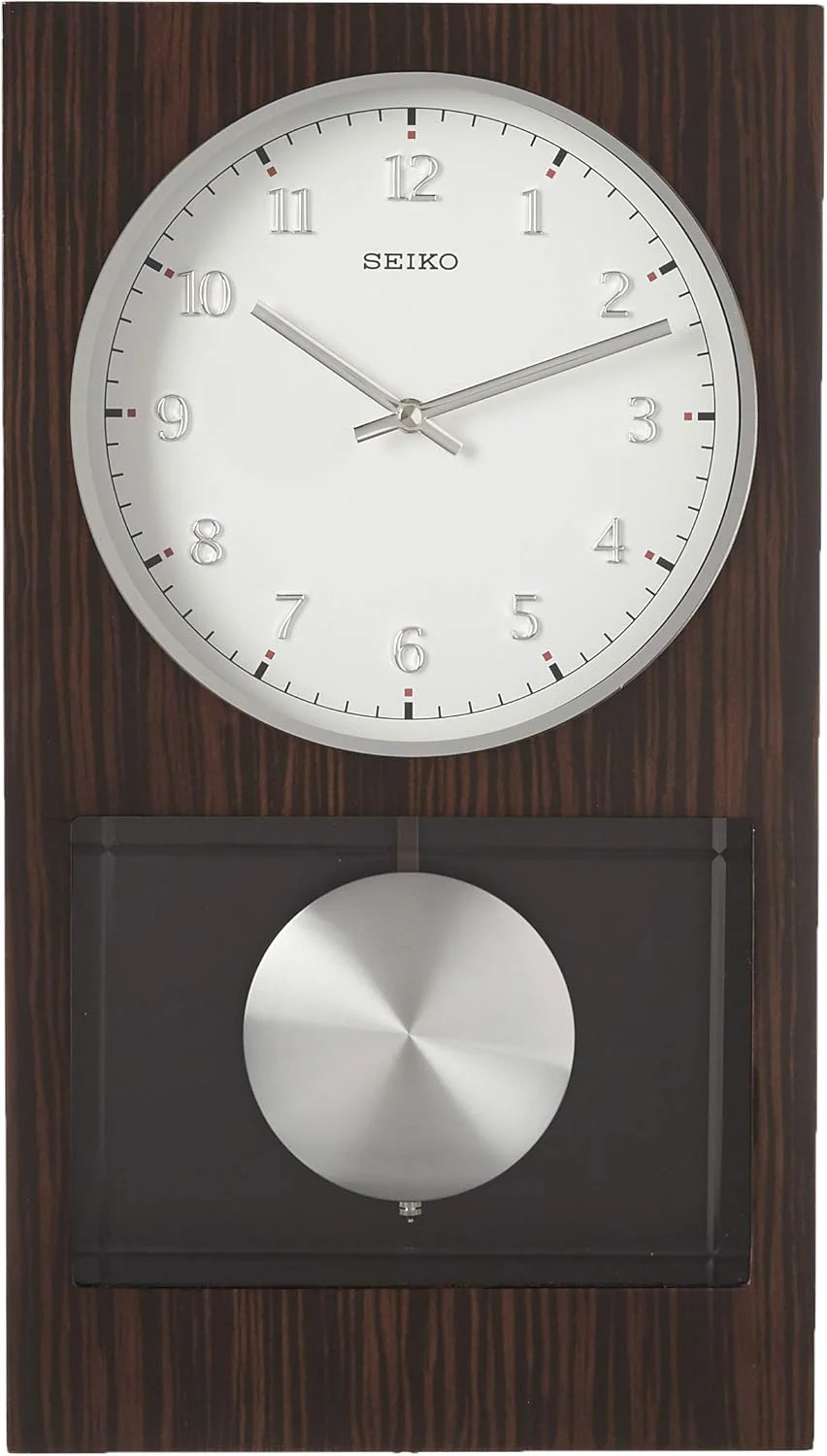 ساعت دیواری چوبی تیره مدرن سیکو با پاندول و زنگ دوگانه ساعت دیواری چوبی تیره مدرن سیکو با پاندول و زنگ دوگانه