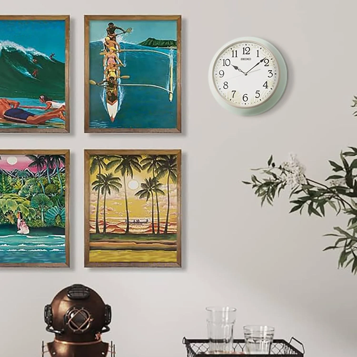 ساعت دیواری بدون تیک تاک Seiko Paradise، 13 اینچ، سبز ساعت دیواری بدون تیک تاک Seiko Paradise، 13 اینچ، سبز