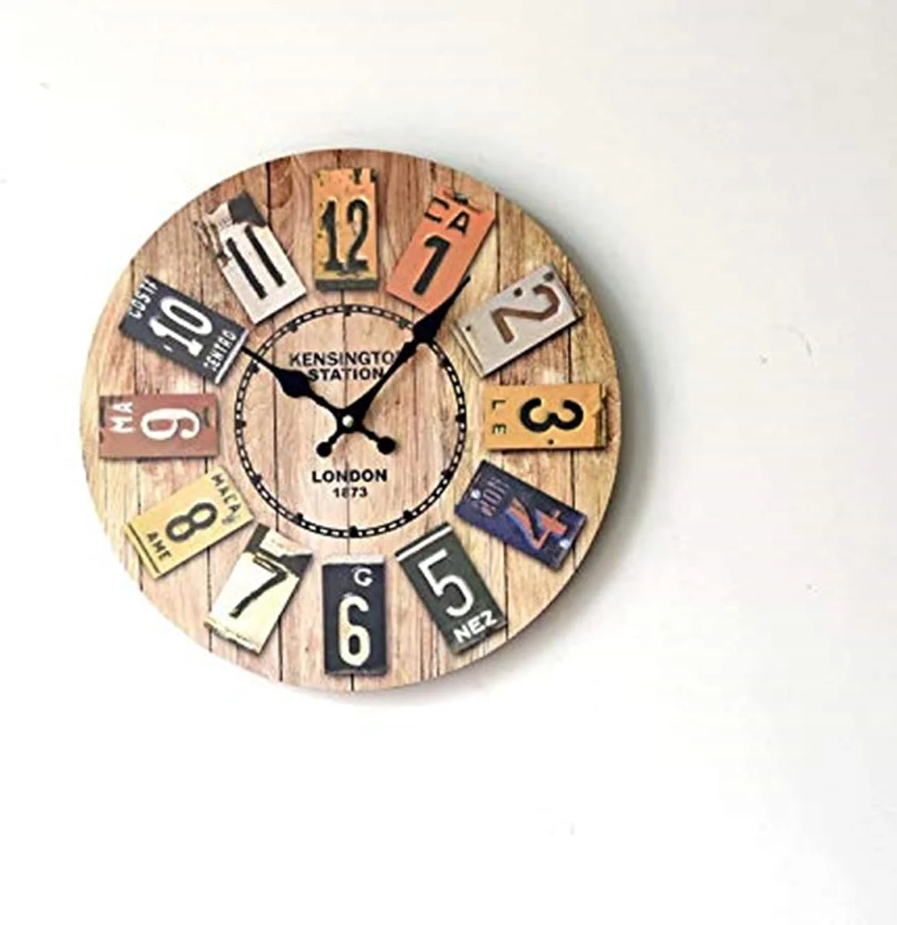 ساعت دیواری چوبی واقعی عتیقه یکپارچهسازی با سیستمعامل SKEIDO، دکوراسیون منزل به سبک اروپایی، ساعت های دیواری دیجیتال