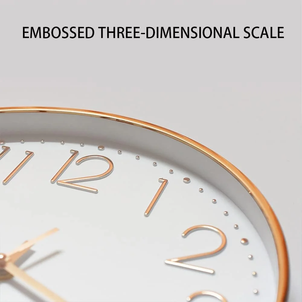 ساعت دیواری فنری X، ساعت دیواری تزئینی رزگلد 30 سانتی متری با حرکت فوق العاده آرام، ساعت دیواری مدرن با باتری برای دکوراسیون منزل، اتاق نشیمن، اتاق خواب، دفتر، آشپزخانه