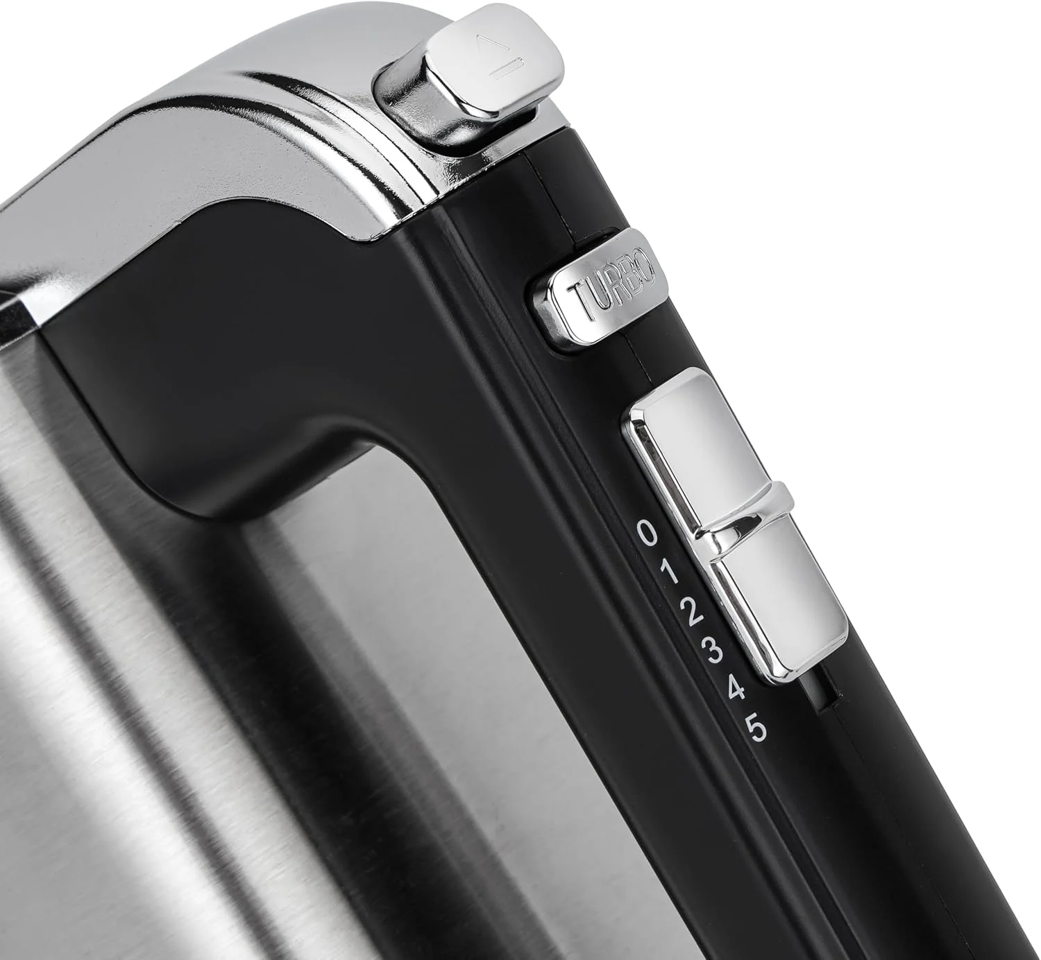 مخلوط کن دستی 160 وات Geepas GHM2001 - مخلوط کن دستی برقی حرفه ای برای پخت و پز - عملکرد 5 سرعته، شامل همزن های استیل ضد زنگ و قلاب خمیر، دکمه خروج