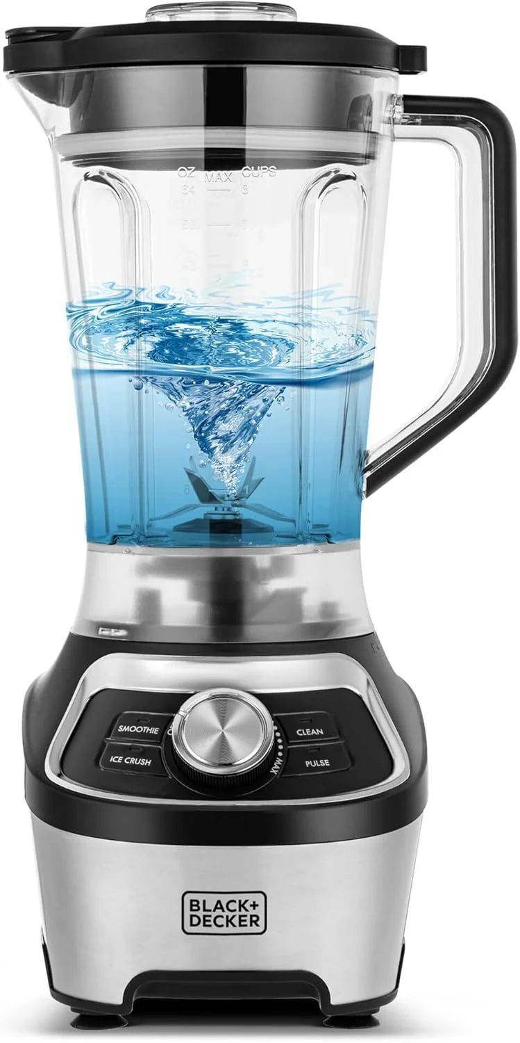 مخلوط کن پرسرعت BLACK+DECKER، موتور 1200 وات، پارچ 1.85 لیتری بدون BPA، فنجان مسافرتی 500 میلی لیتری، 20000 دور در دقیقه، 6 تیغه، فولاد ضد زنگ، تنظیمات از پیش تعیین شده اسموتی و خرد کردن یخ، سرعت متغیر، مشکی/نقره ای - BXH1200-B5 مخلوط کن پرسرعت BLACK+DECKER، موتور 1200 وات، پارچ 1.85 لیتری بدون BPA، فنجان مسافرتی 500 میلی لیتری، 20000 دور در دقیقه، 6 تیغه، فولاد ضد زنگ، تنظیمات از پیش تعیین شده اسموتی و خرد کردن یخ، سرعت متغیر، مشکی/نقره ای - BXH1200-B5