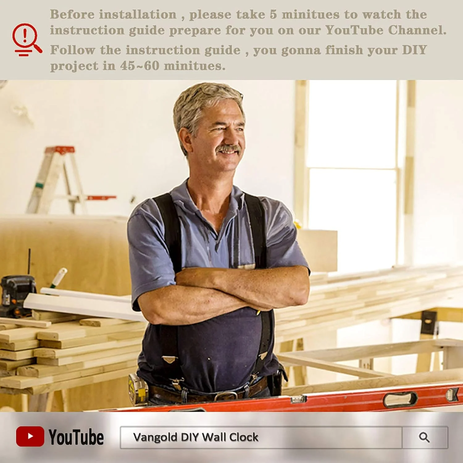 ساعت دیواری بزرگ Vangold مدل DIY، ساعت دیواری مدرن سه بعدی با اعداد عربی برای دکوراسیون منزل و محل کار، هدیه ساعت دیواری بزرگ Vangold مدل DIY، ساعت دیواری مدرن سه بعدی با اعداد عربی برای دکوراسیون منزل و محل کار، هدیه