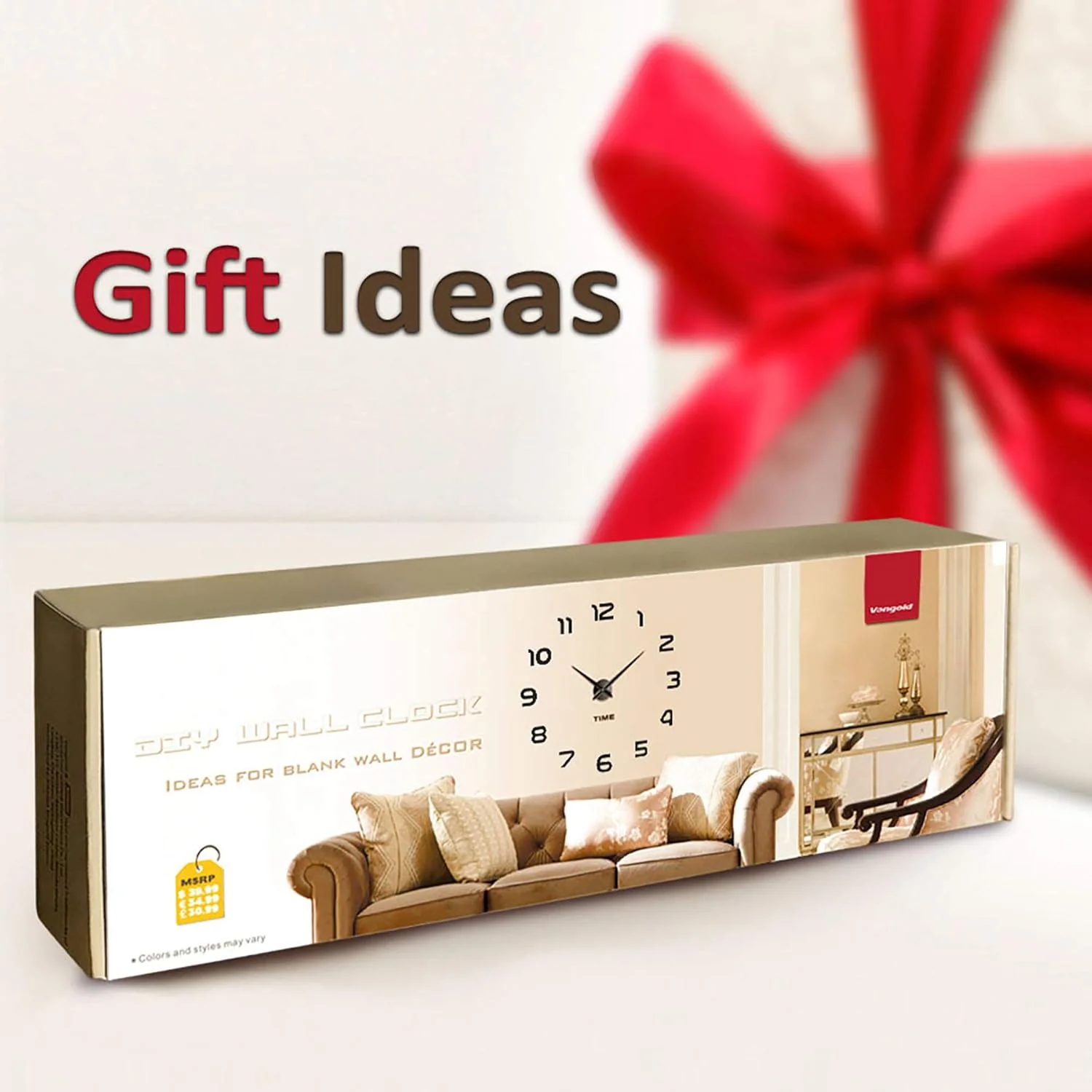 ساعت دیواری بزرگ Vangold مدل DIY، ساعت دیواری مدرن سه بعدی با اعداد عربی برای دکوراسیون منزل و محل کار، هدیه ساعت دیواری بزرگ Vangold مدل DIY، ساعت دیواری مدرن سه بعدی با اعداد عربی برای دکوراسیون منزل و محل کار، هدیه