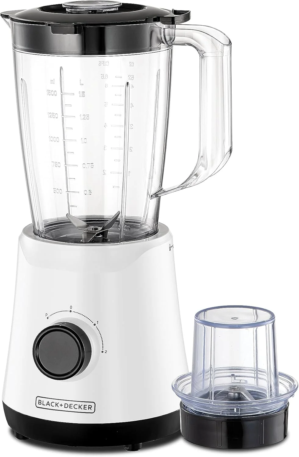 مخلوط کن و اسموتی ساز بلک اند دکر، 500 وات، 1.5 لیتر، تیغه های استیل ضد زنگ، آسیاب، خرد کردن یخ، 2 سرعت + پالس، قفل ایمنی شیشه، طراحی جمع و جور برای نگهداری آسان - سفید، BX520-B5 مخلوط کن و اسموتی ساز بلک اند دکر، 500 وات، 1.5 لیتر، تیغه های استیل ضد زنگ، آسیاب، خرد کردن یخ، 2 سرعت + پالس، قفل ایمنی شیشه، طراحی جمع و جور برای نگهداری آسان - سفید، BX520-B5