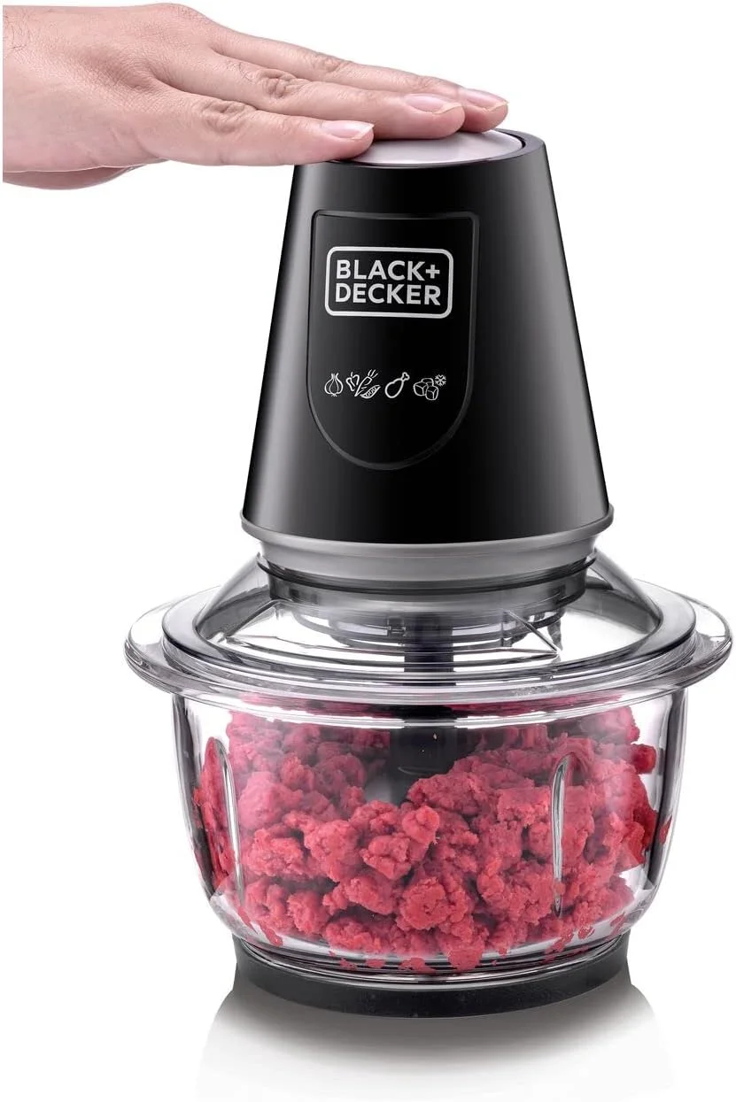 خردکن و آسیاب شیشه ای چند منظوره BLACK+DECKER، 400 وات، کاسه XXL 1.2 لیتری، سیستم 4 تیغه، سرعت پالس برای دقت، خرد کردن یخ، طراحی مشکی جمع و جور و شیک، تمیز کردن آسان، مشکی - GC400-B5 خردکن و آسیاب شیشه ای چند منظوره BLACK+DECKER، 400 وات، کاسه XXL 1.2 لیتری، سیستم 4 تیغه، سرعت پالس برای دقت، خرد کردن یخ، طراحی مشکی جمع و جور و شیک، تمیز کردن آسان، مشکی - GC400-B5