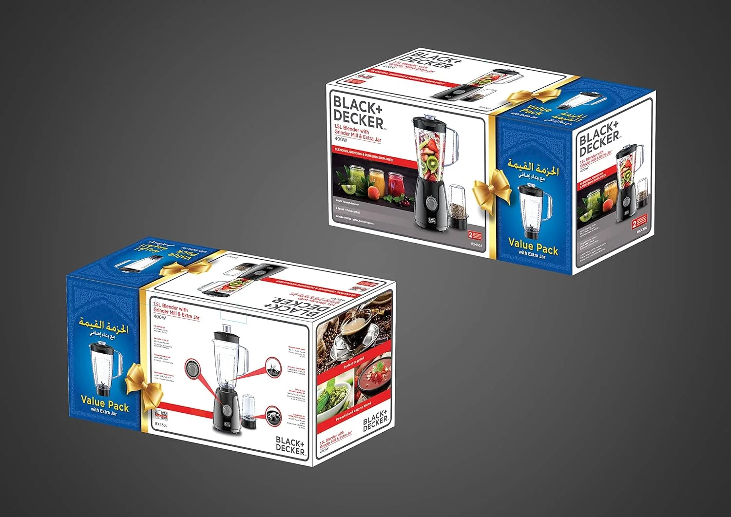 مخلوط کن بلک اند دکر با آسیاب و یک پارچ اضافی مدل BX430J-B5 - مشکی، 400 وات مخلوط کن بلک اند دکر با آسیاب و یک پارچ اضافی مدل BX430J-B5 - مشکی، 400 وات