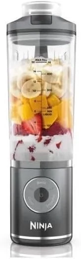 مخلوط کن قابل حمل نینجا بلاست مکس، 570 میلی لیتر، قابل شارژ، دارای لیوان و درب ضد نشت، 3 عملکرد مخلوط کردن، مناسب برای تهیه اسموتی، شیک پروتئین و گرانیته، خاکستری خنک BC251EUGY