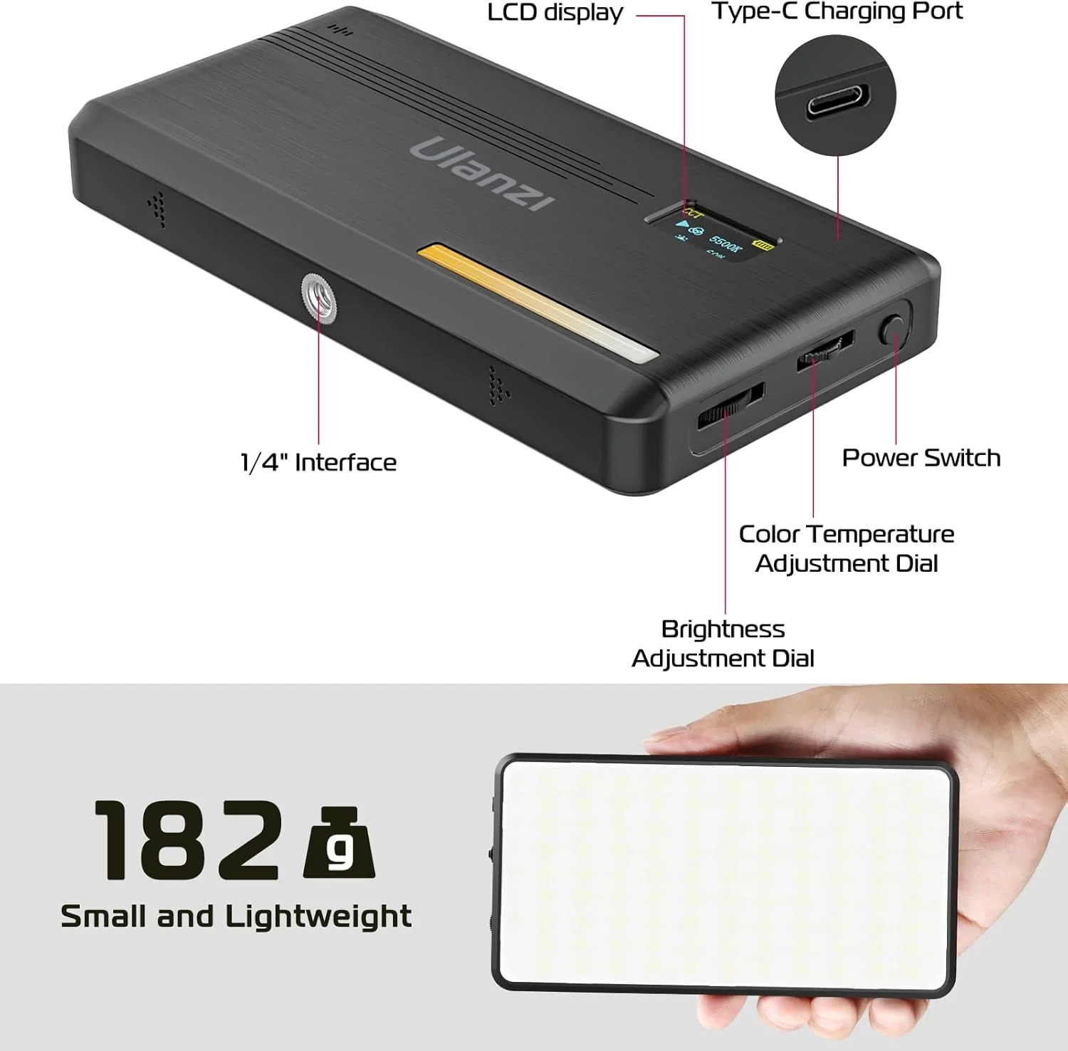 نور ویدئویی LED دو رنگ ULANZI VL200، نور ویدئویی روی دوربین، نور کوچک دوربین 5000 میلی آمپر ساعتی قابل شارژ Type-C، نورپردازی فوق العاده روشن عکس و فیلم 2500-9000K، نور پرکننده، نورپردازی قابل حمل عکاسی نور ویدئویی LED دو رنگ ULANZI VL200، نور ویدئویی روی دوربین، نور کوچک دوربین 5000 میلی آمپر ساعتی قابل شارژ Type-C، نورپردازی فوق العاده روشن عکس و فیلم 2500-9000K، نور پرکننده، نورپردازی قابل حمل عکاسی