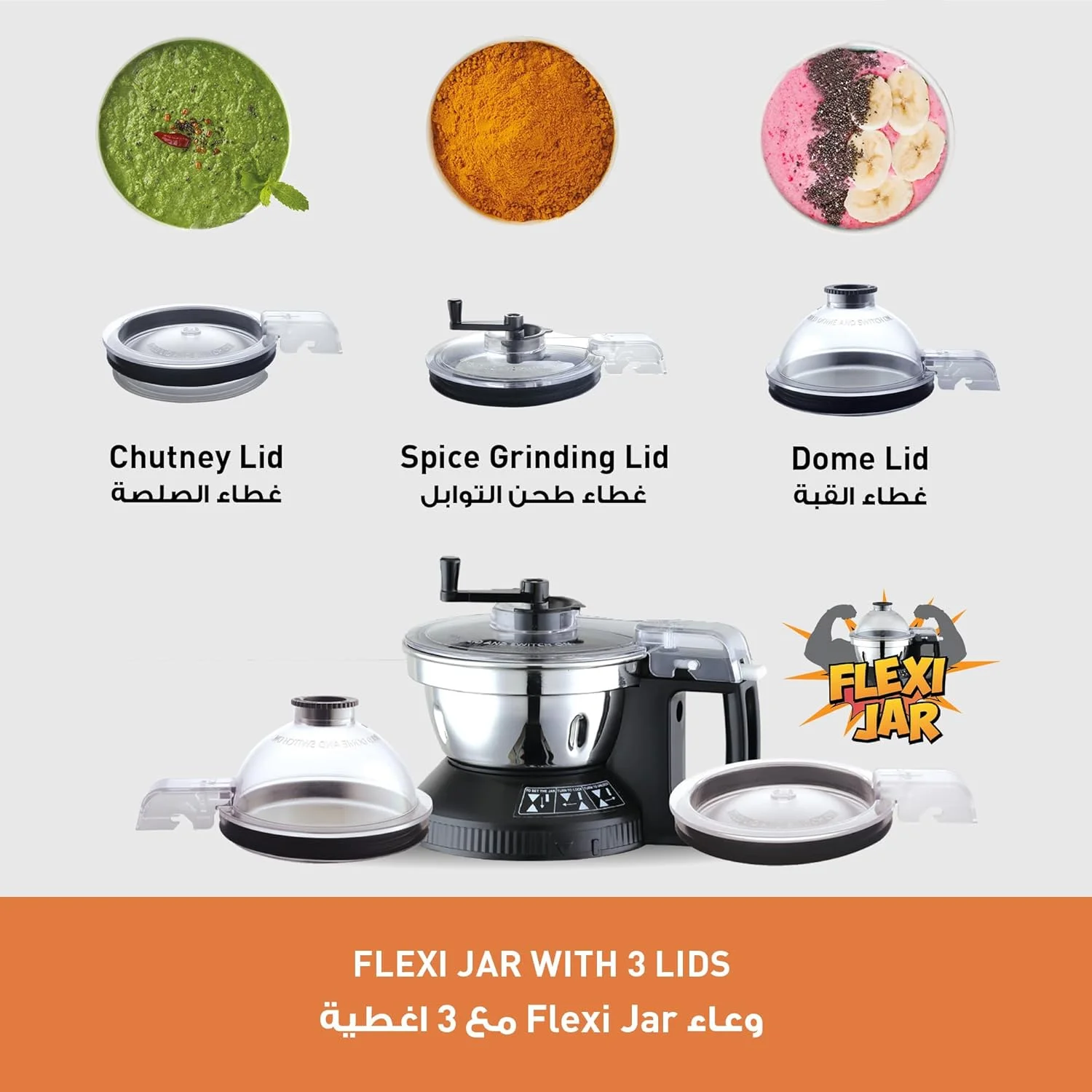 مخلوط کن آسیاب قدرتمند 2000 وات پاناسونیک با قفل ایمنی دوبل و 3 پارچ چند منظوره - MX-AE365