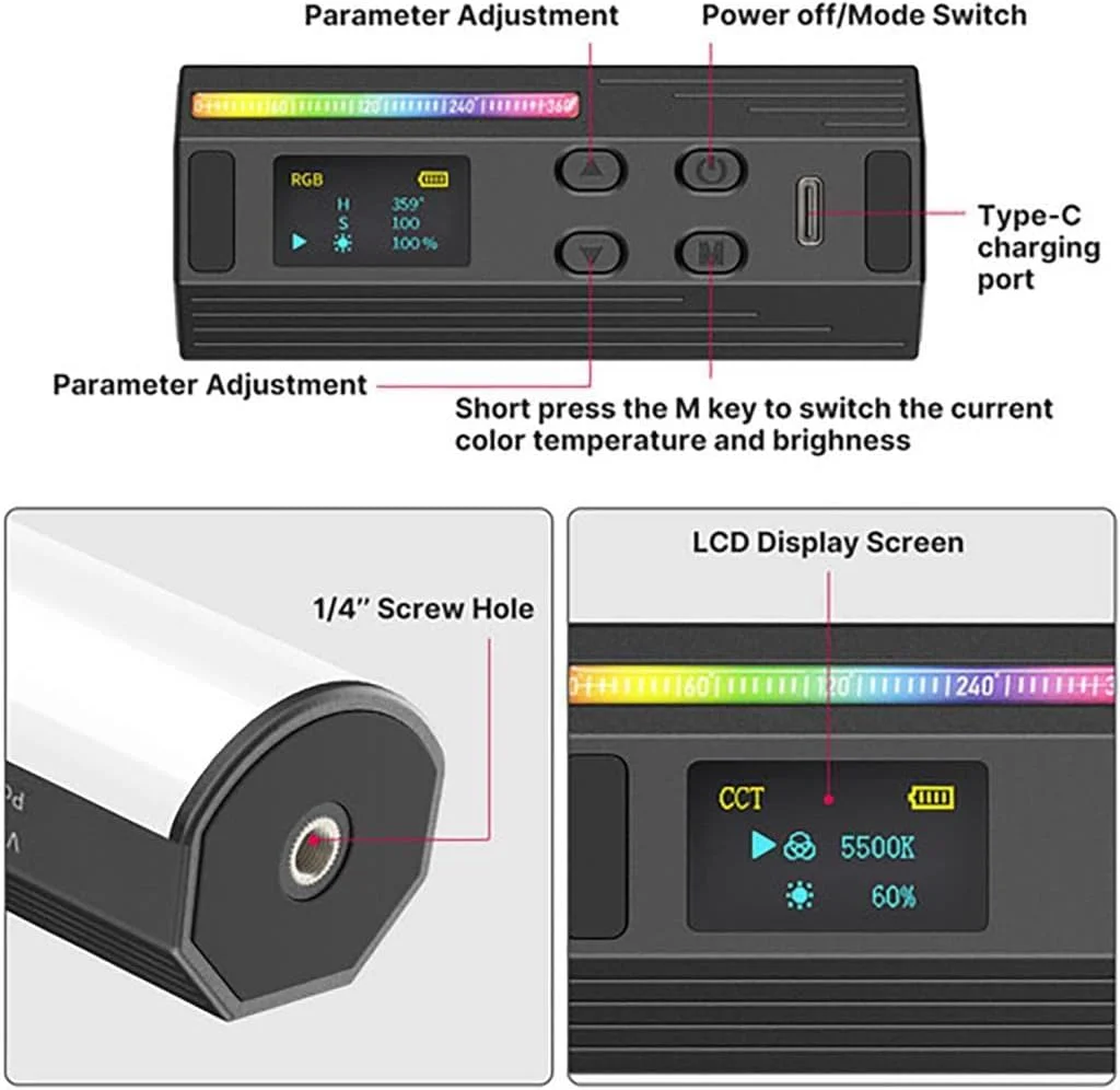 نور تیوب ال ای دی RGB مغناطیسی فشرده ULANZI 2637 I-Light نور تیوب ال ای دی RGB مغناطیسی فشرده ULANZI 2637 I-Light