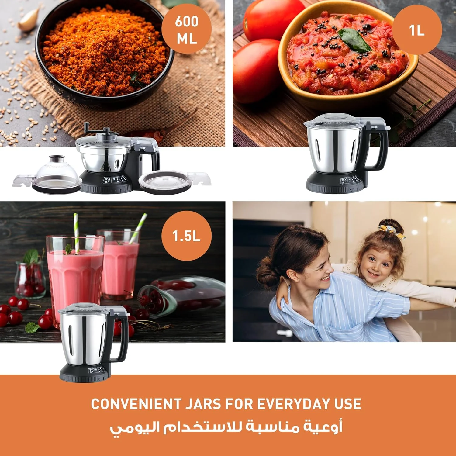 مخلوط کن آسیاب قدرتمند 2000 وات پاناسونیک با قفل ایمنی دوبل و 3 پارچ چند منظوره - MX-AE365